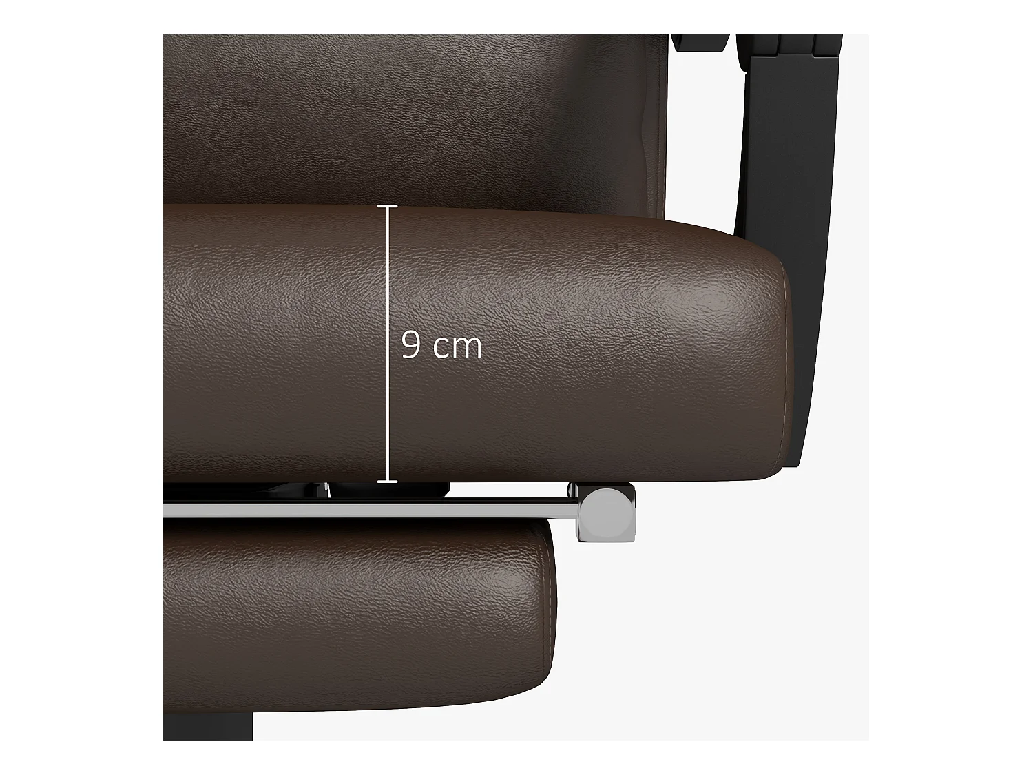 Sedia da ufficio massaggiante ad altezza regolabile pelle pu marrone