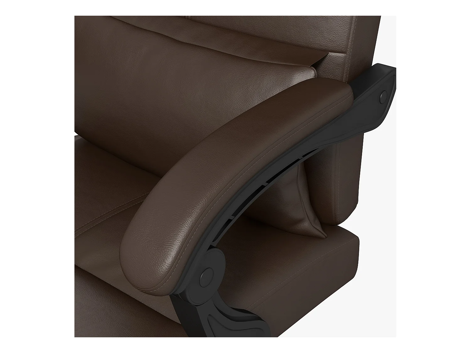 Sedia da ufficio massaggiante ad altezza regolabile pelle pu marrone