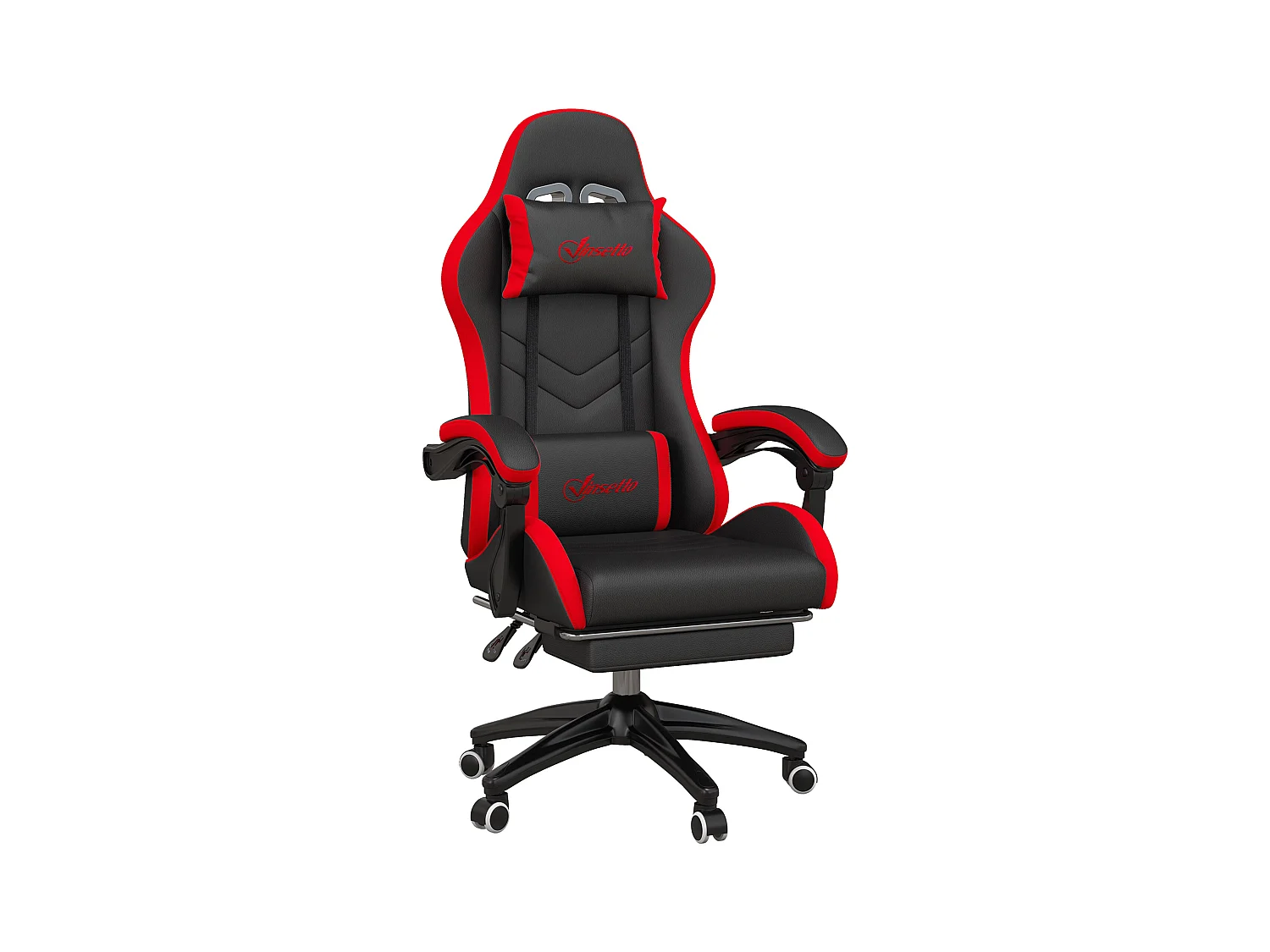 Sedia gaming altezza regolabile con schienale reclinabile nero rosso