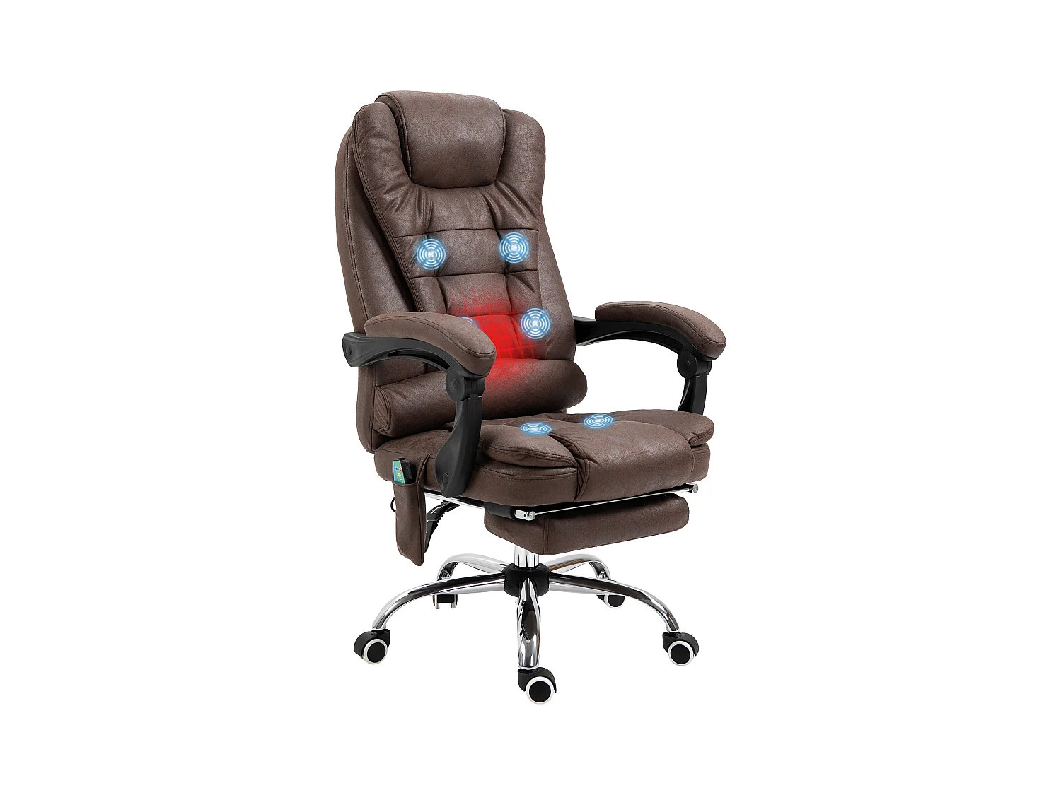 Poltrona da ufficio massaggiante con riscaldamento marrone
