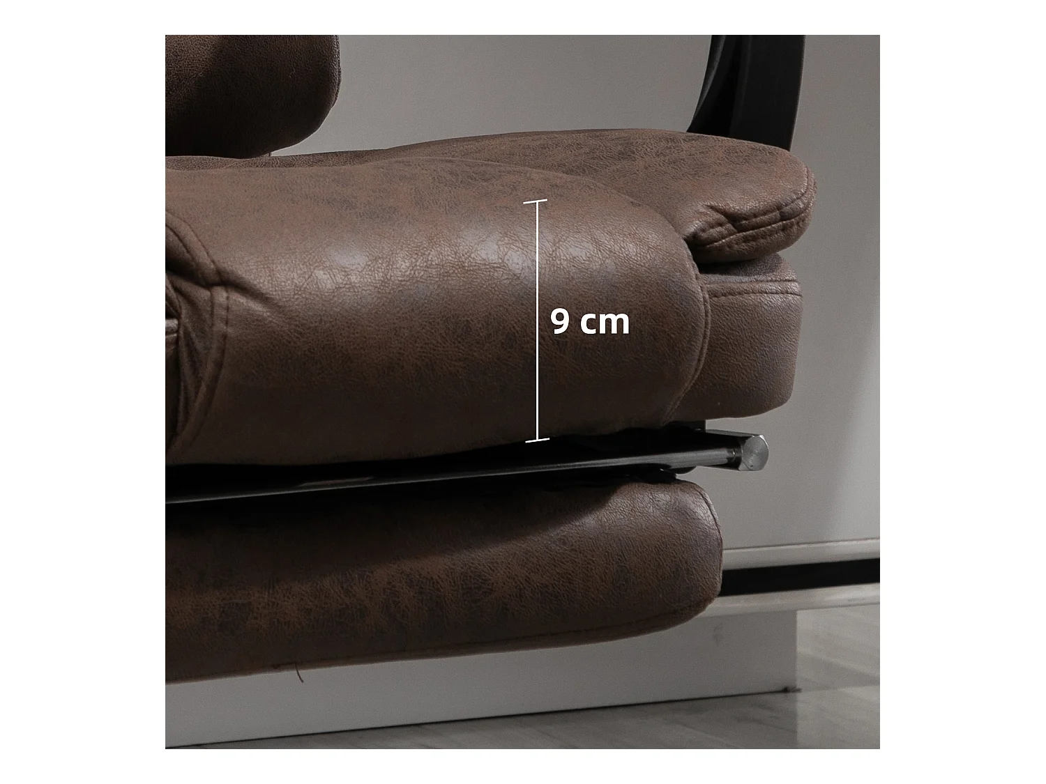 Poltrona da ufficio massaggiante con riscaldamento marrone