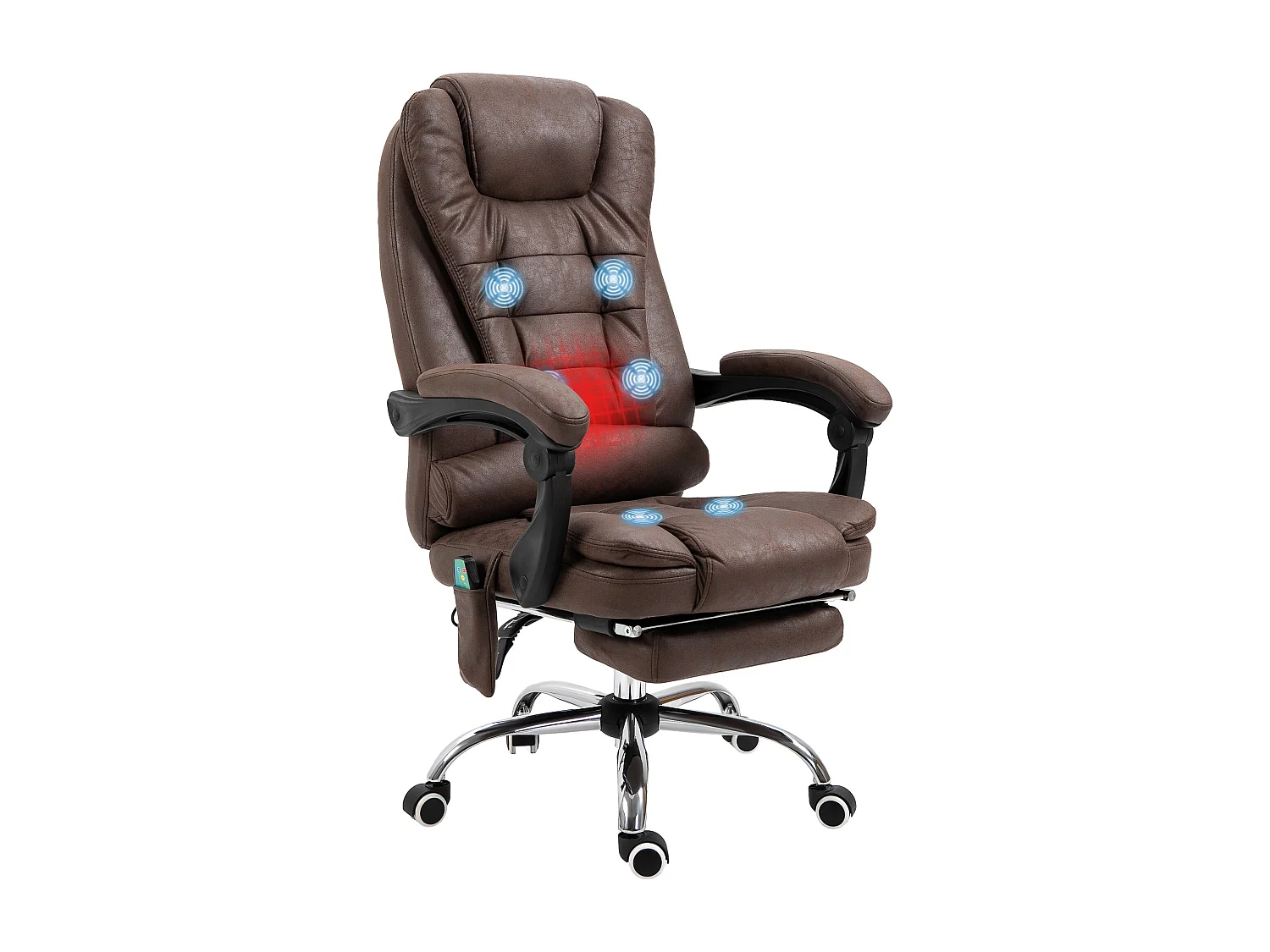 Poltrona da ufficio massaggiante con riscaldamento marrone