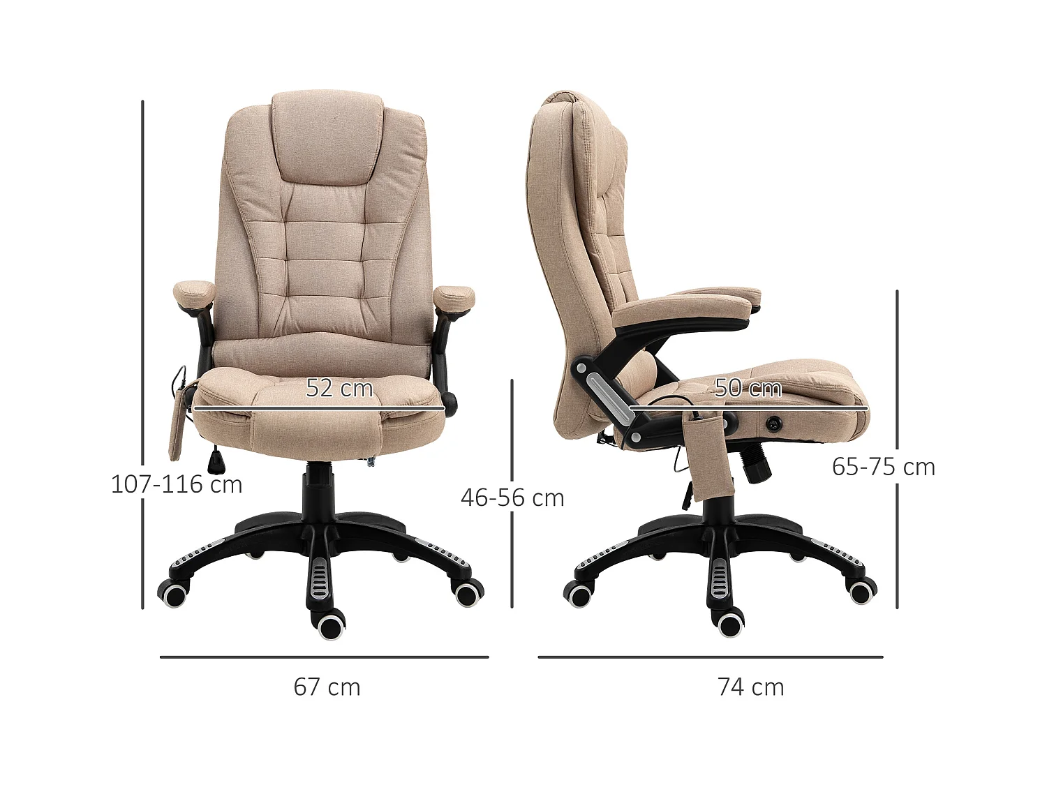 Poltrona massaggiante da ufficio 6 punti di massaggio beige