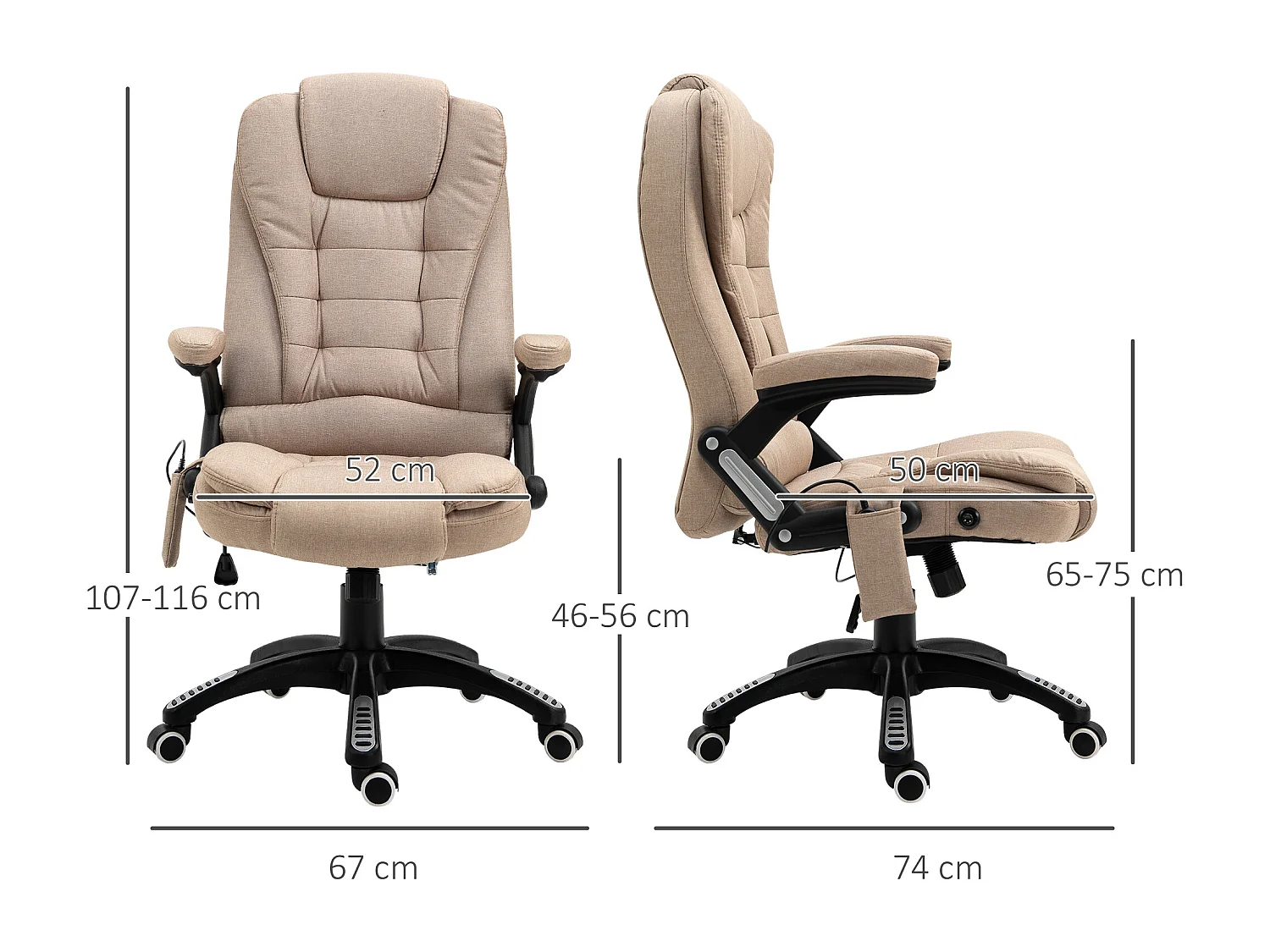 Poltrona massaggiante da ufficio 6 punti di massaggio beige