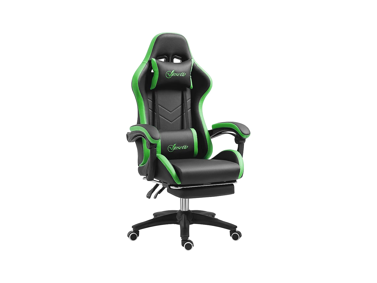 Sedia gaming altezza regolabile con schienale reclinabile nero verde