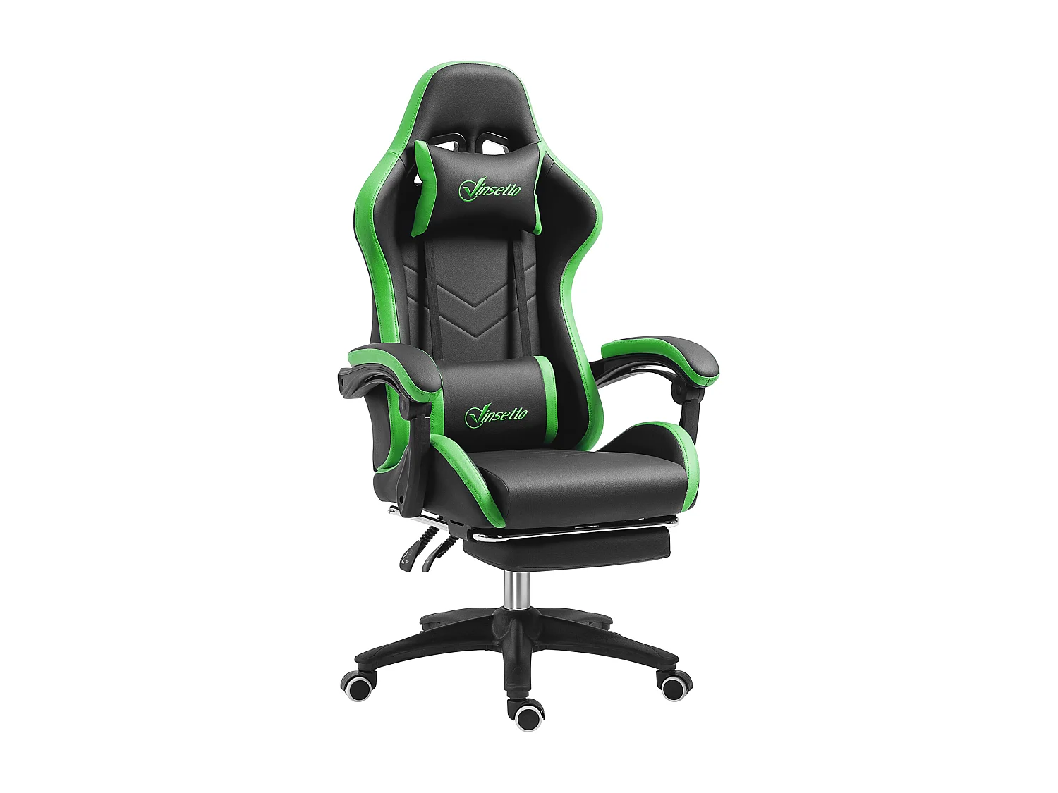 Sedia gaming altezza regolabile con schienale reclinabile nero verde