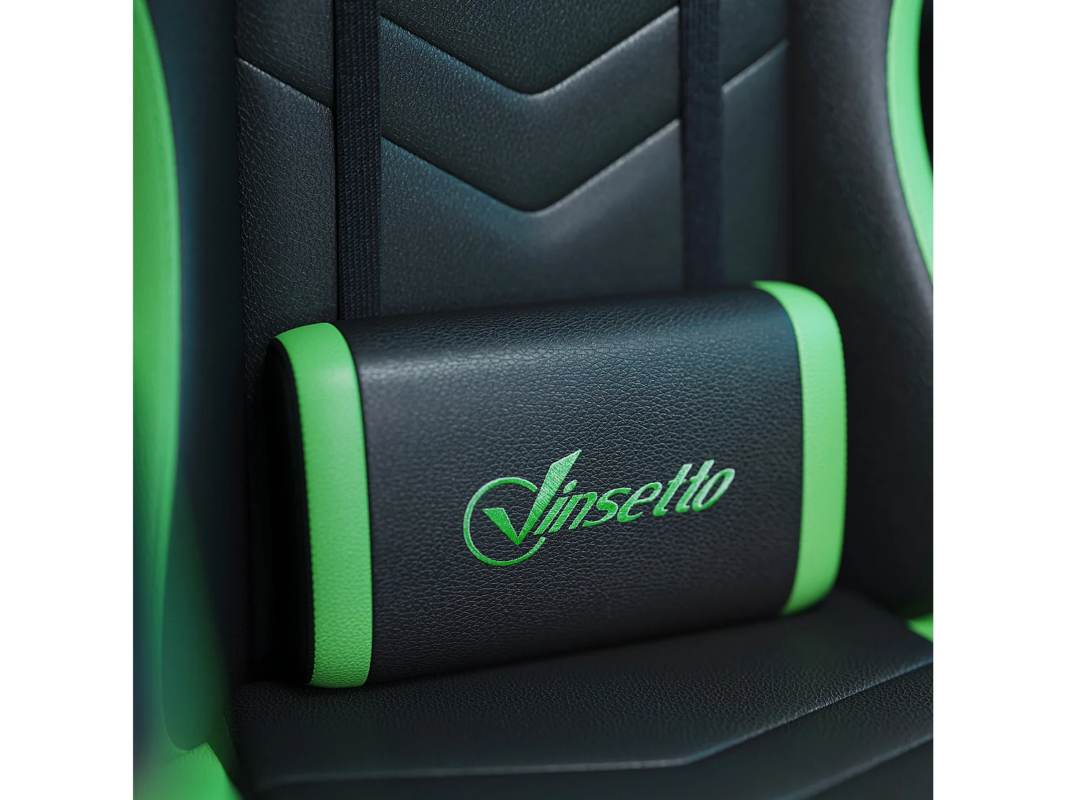 Sedia gaming altezza regolabile con schienale reclinabile nero verde