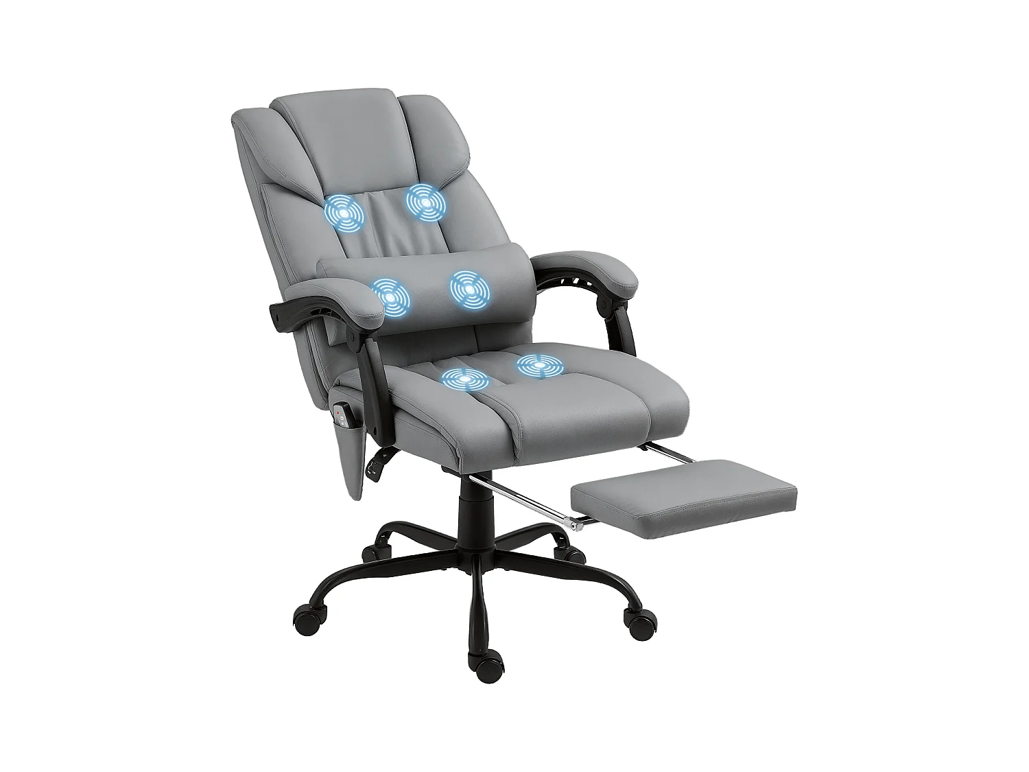 Poltrona massaggiante ad altezza regolabile con poggiapiedi grigia