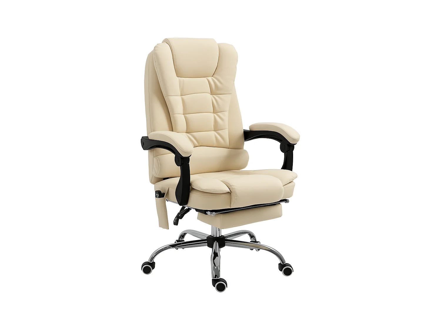 Poltrona massaggiante da ufficio ergonomica e girevole in finta pelle