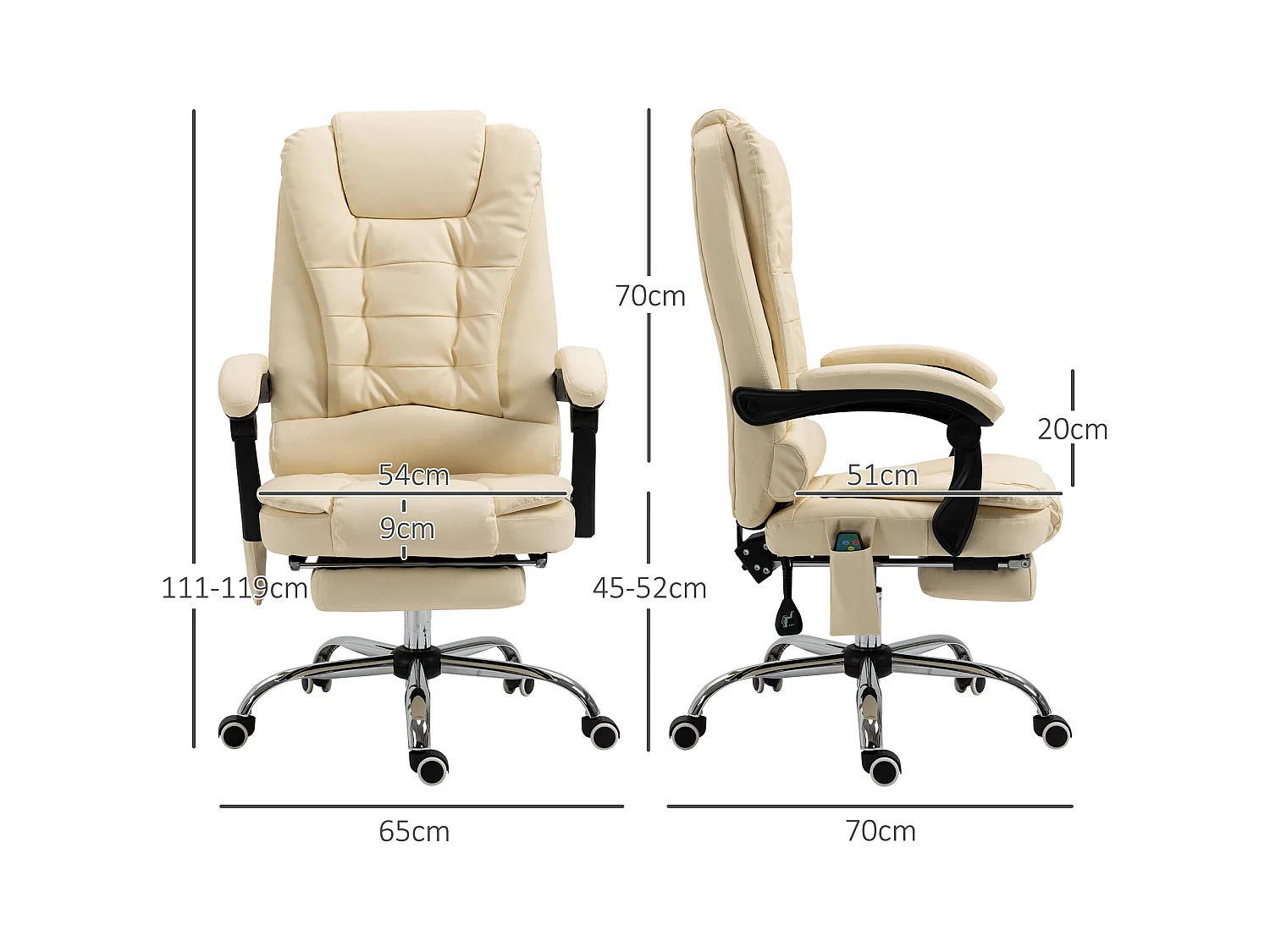 Poltrona massaggiante da ufficio ergonomica e girevole in finta pelle