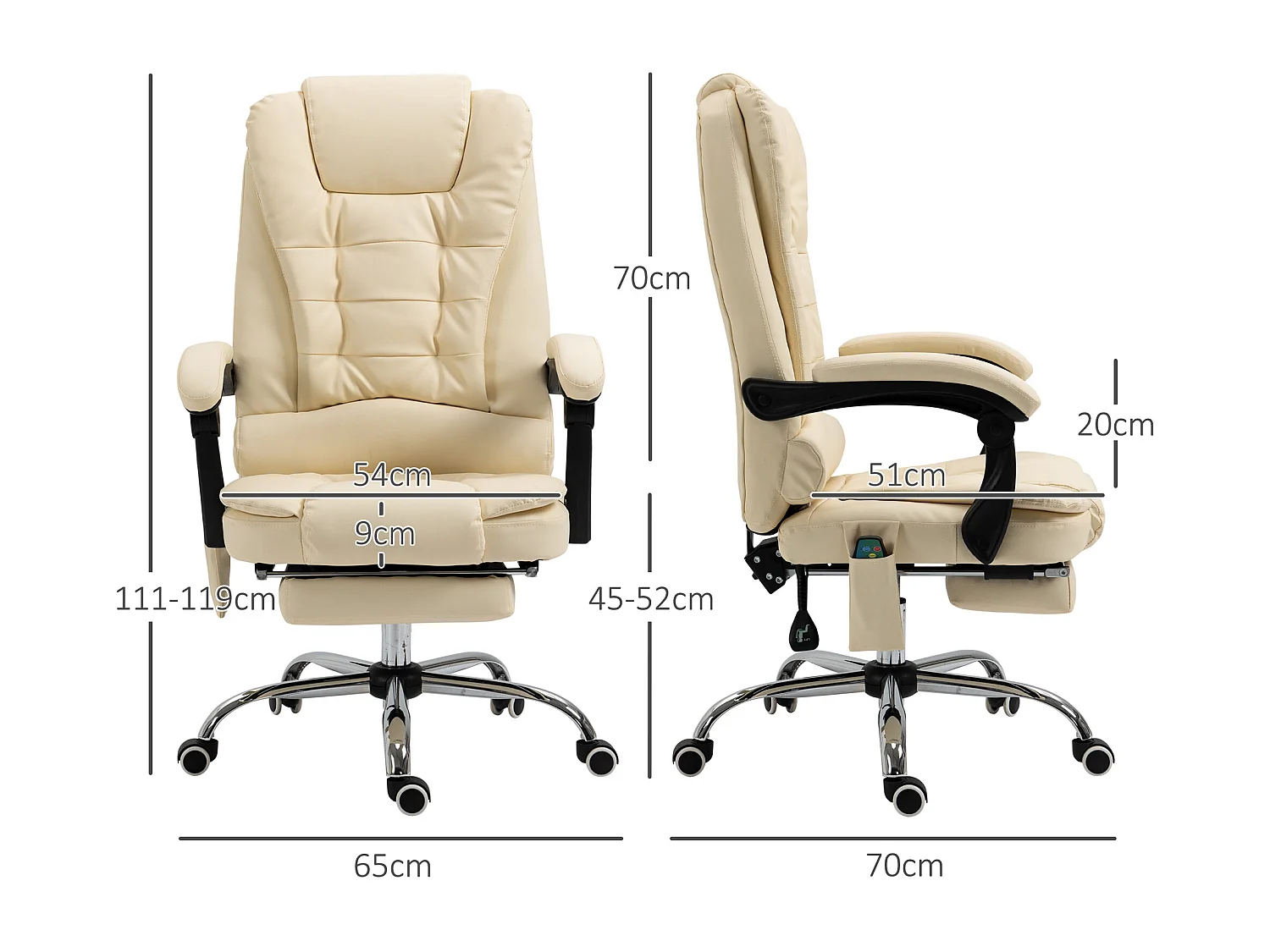 Poltrona massaggiante da ufficio ergonomica e girevole in finta pelle