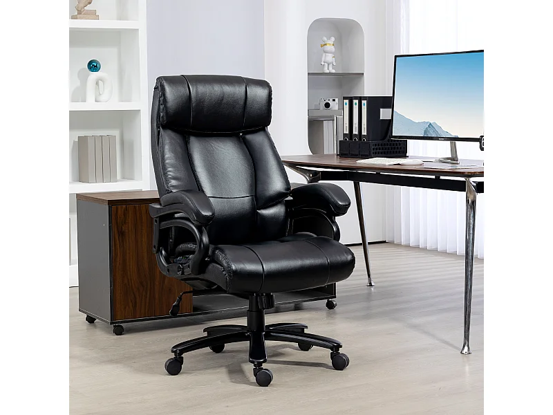 Poltrona da ufficio massaggiante e riscaldata con 8 programmi nera