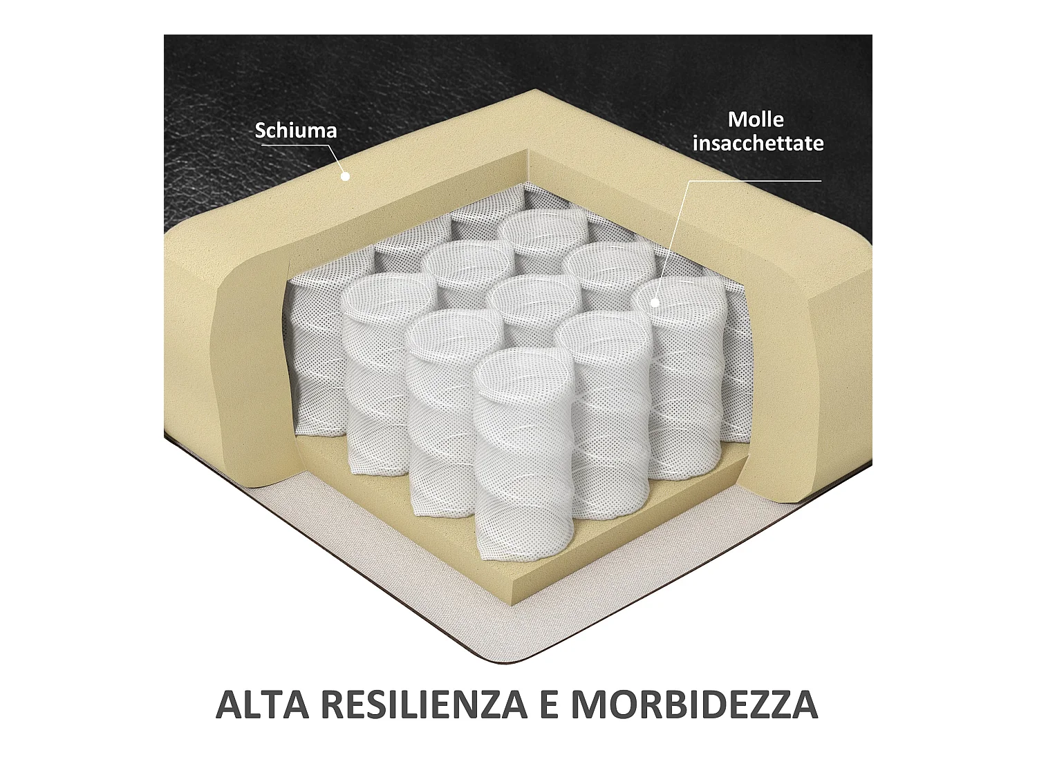 Poltrona da ufficio massaggiante e riscaldata con 8 programmi nera