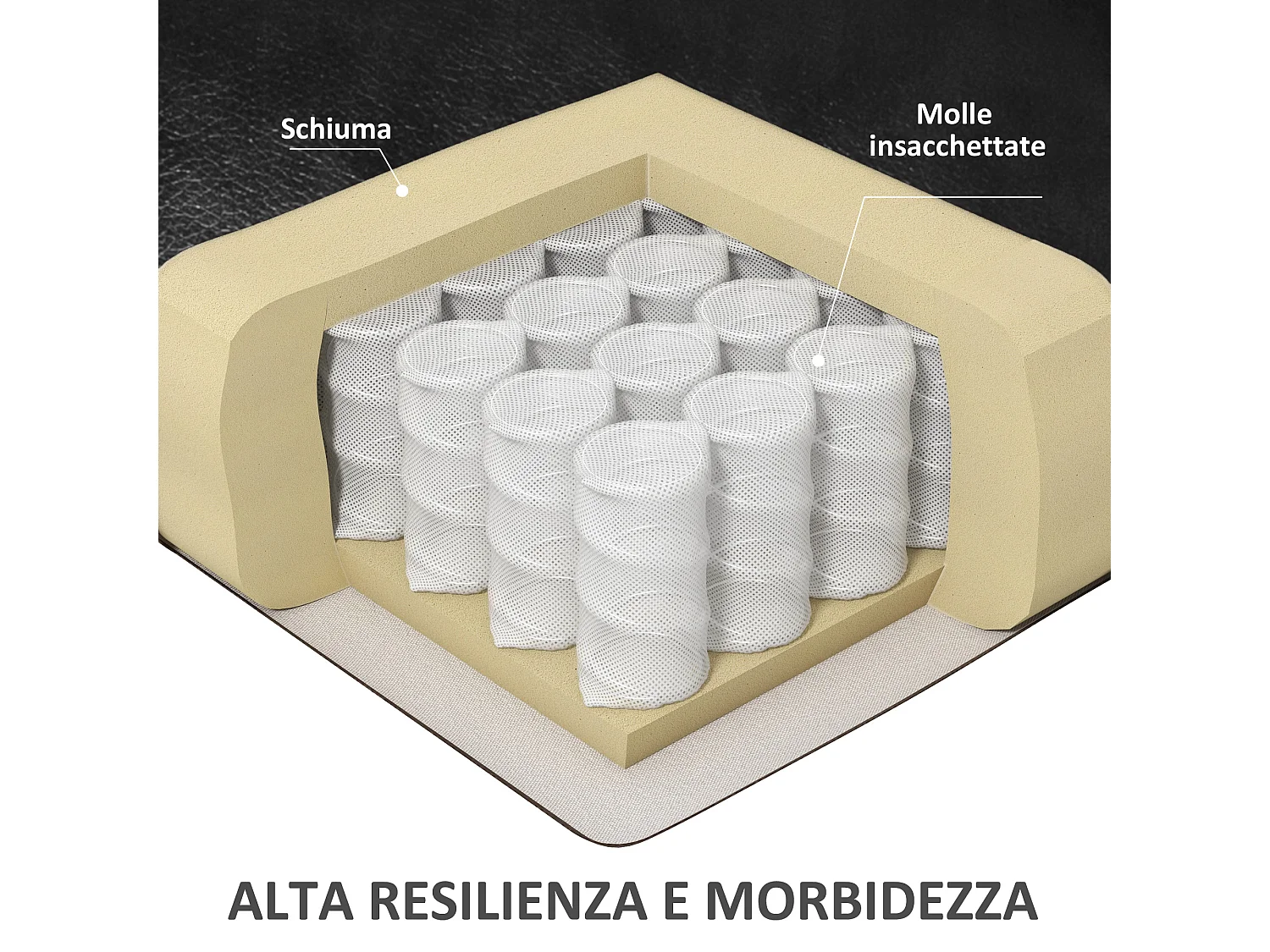 Poltrona da ufficio massaggiante e riscaldata con 8 programmi nera