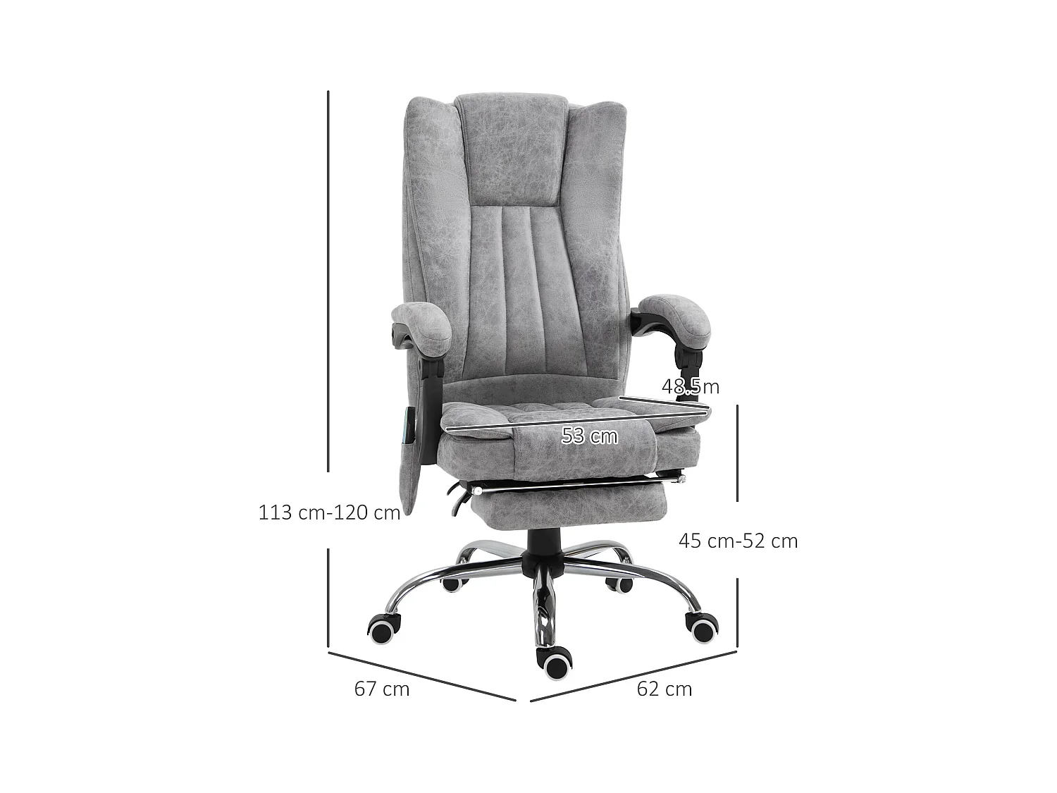 Poltrona da ufficio massaggiante reclinabile con poggiapiedi