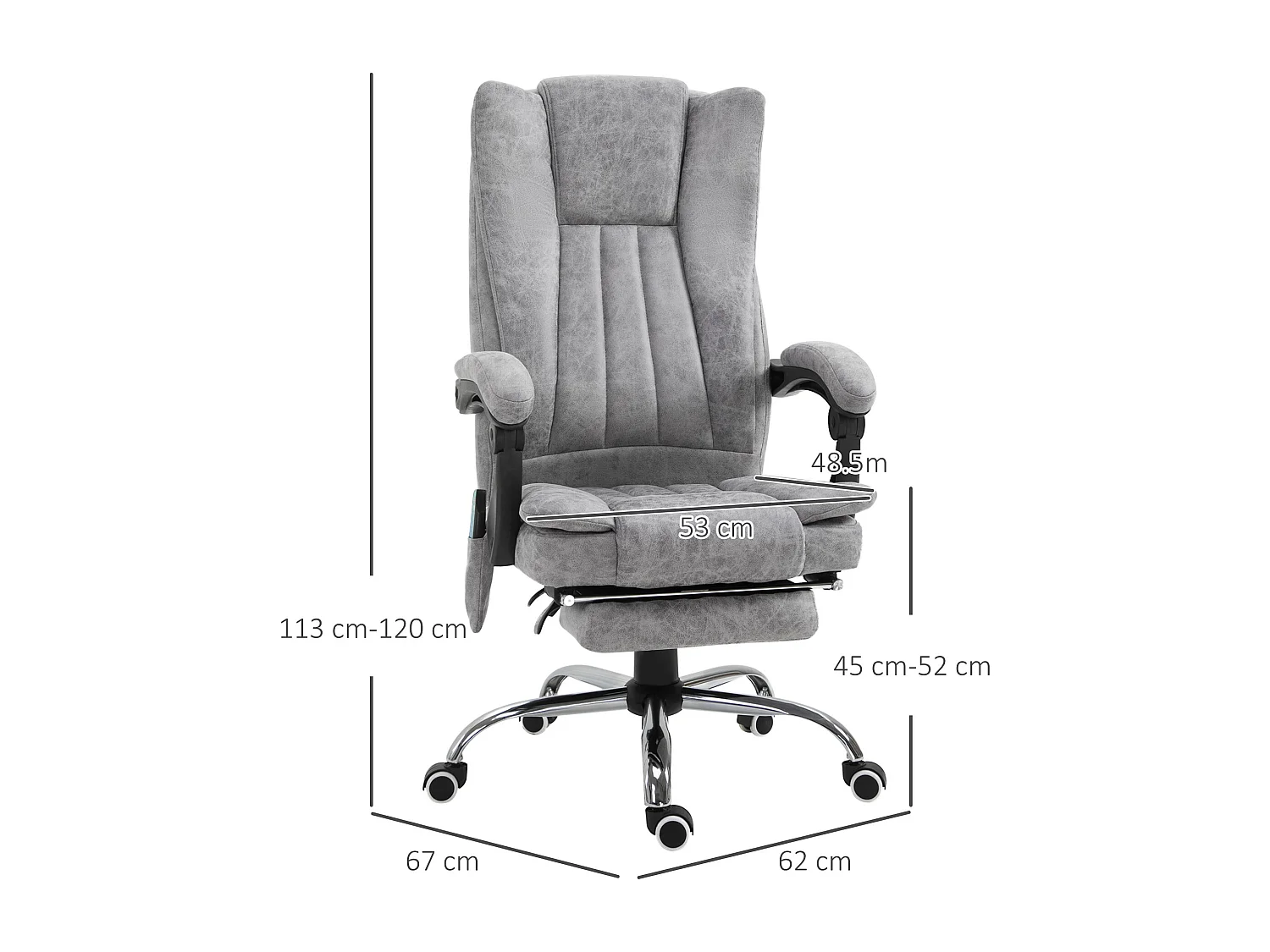 Poltrona da ufficio massaggiante reclinabile con poggiapiedi