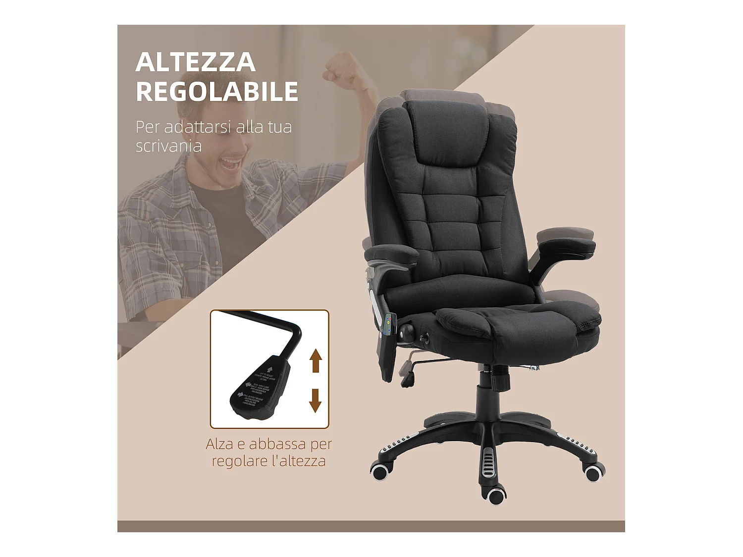 Poltrona massaggiante da ufficio e casa 6 punti di massaggio