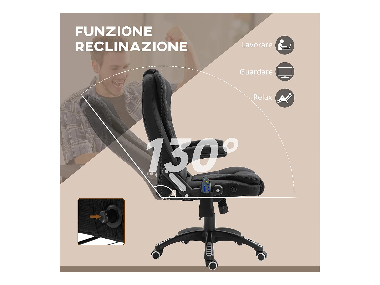 Poltrona massaggiante da ufficio e casa 6 punti di massaggio