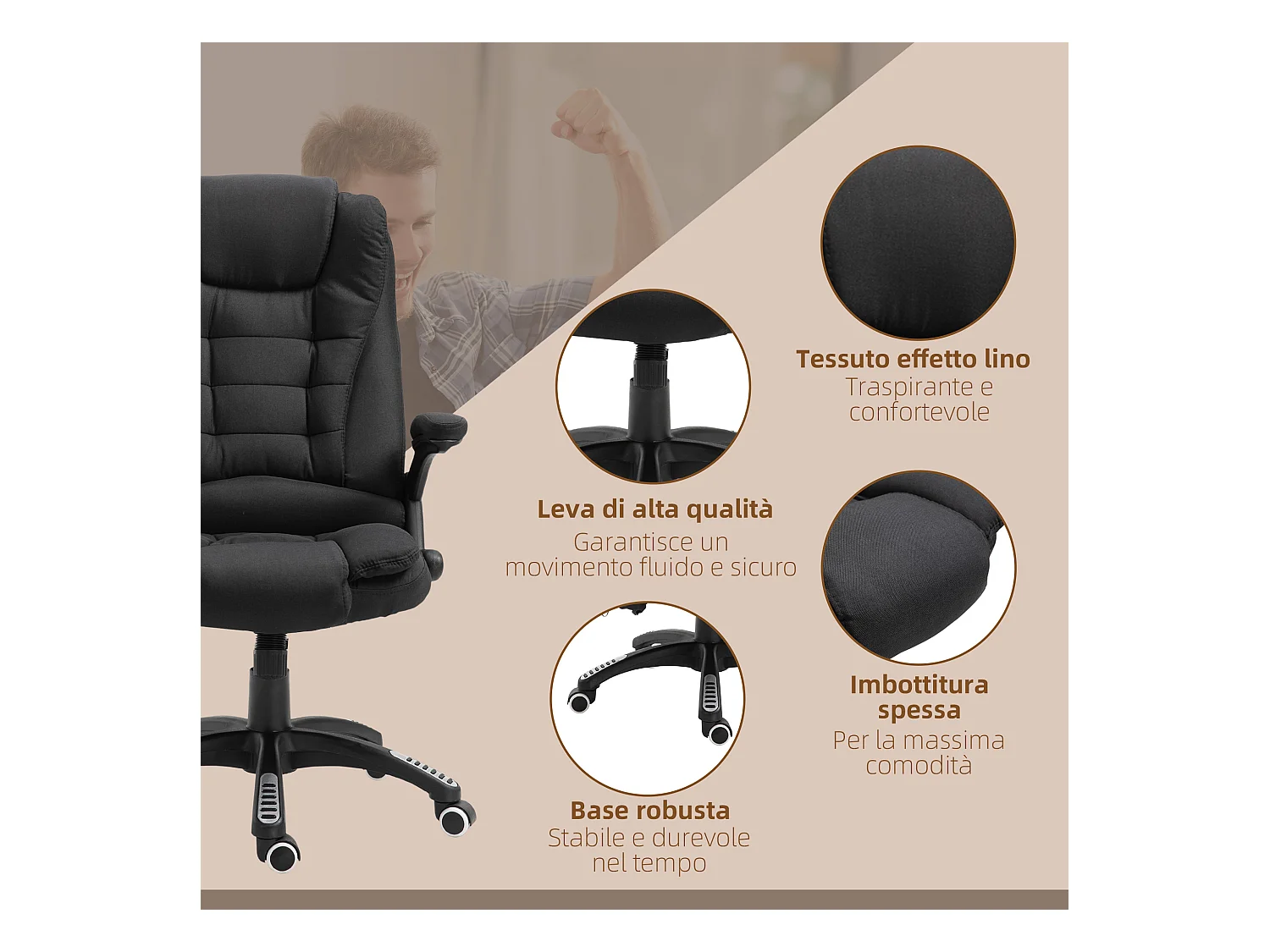 Poltrona massaggiante da ufficio e casa 6 punti di massaggio