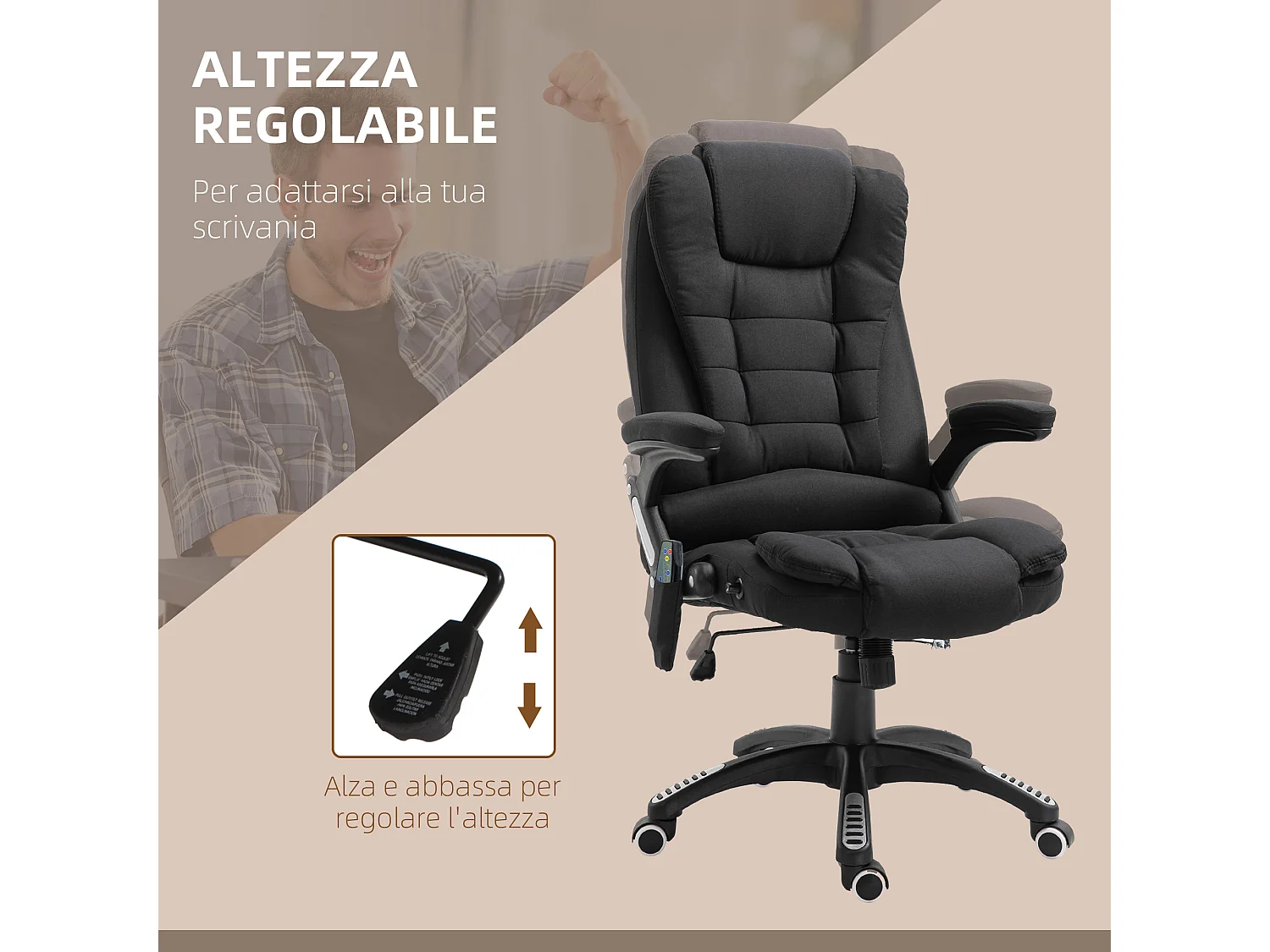 Poltrona massaggiante da ufficio e casa 6 punti di massaggio