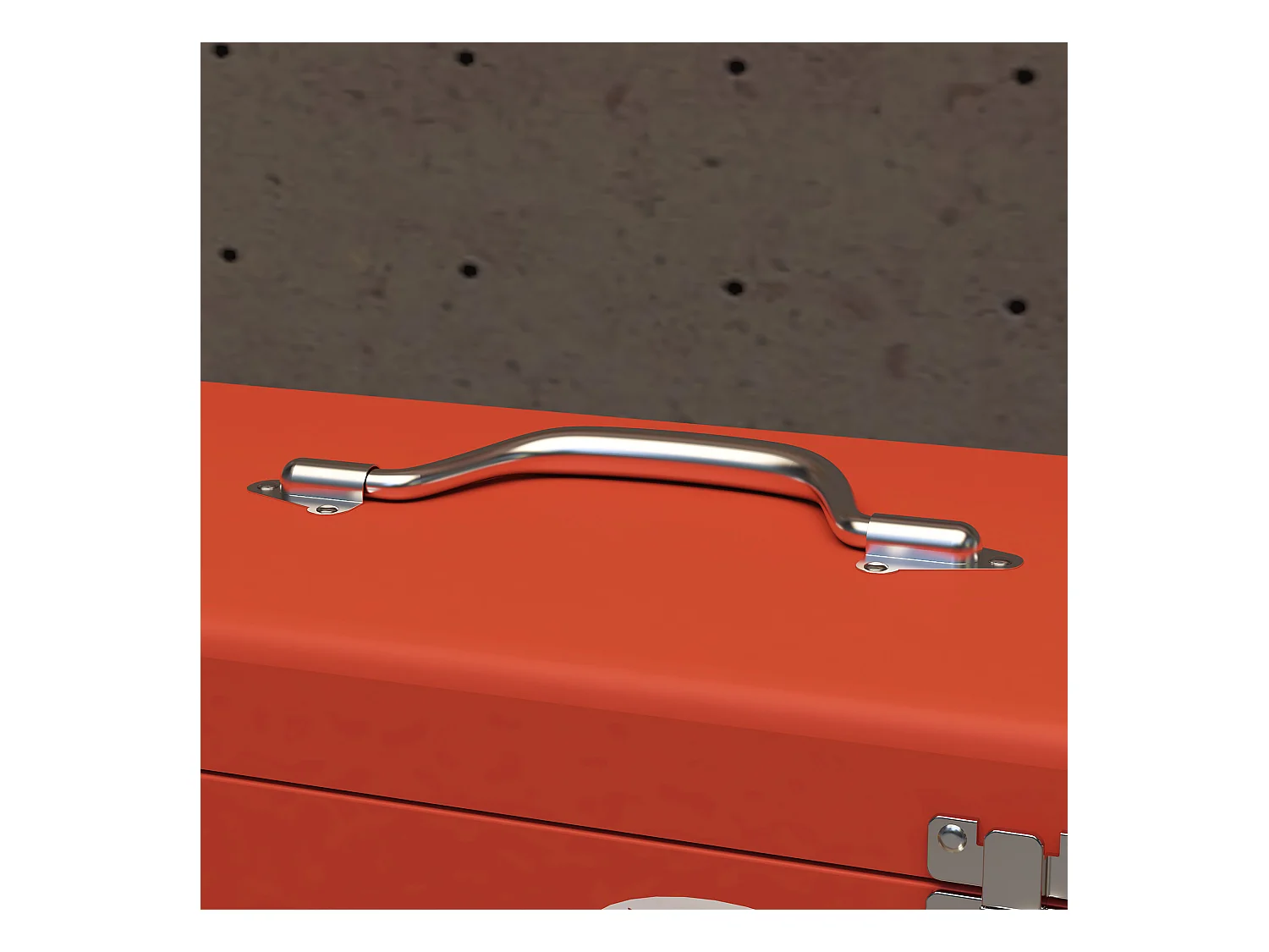 Cassetta porta attrezzi a 3 cassetti con maniglia in acciaio rosso