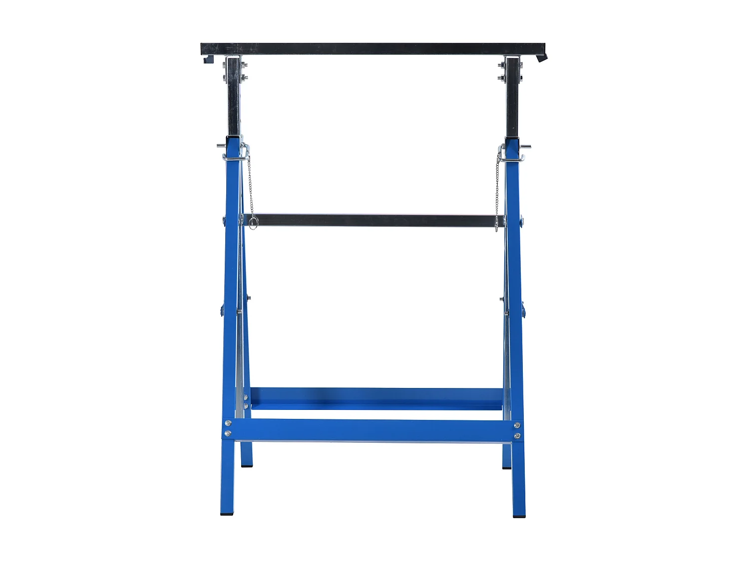 Set 2 Cavalletti da Lavoro Pieghevoli Altezza Regolabile in Acciaio