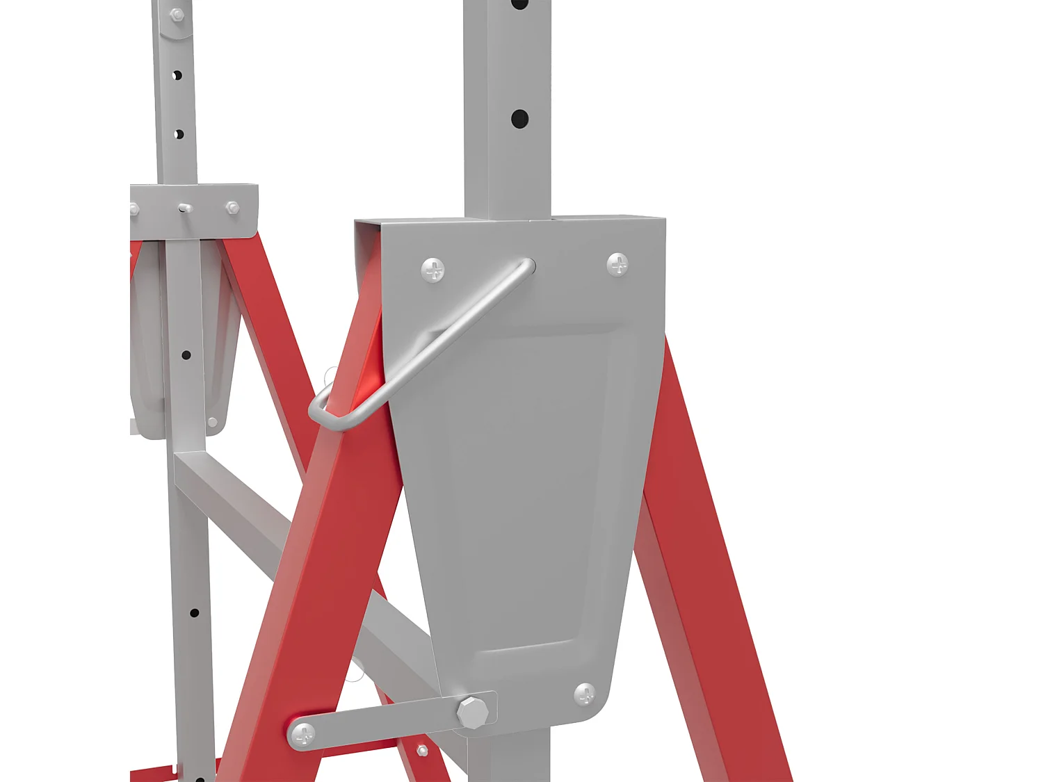 Set 2 cavalletti da lavoro telescopici pieghevoli rosso argento