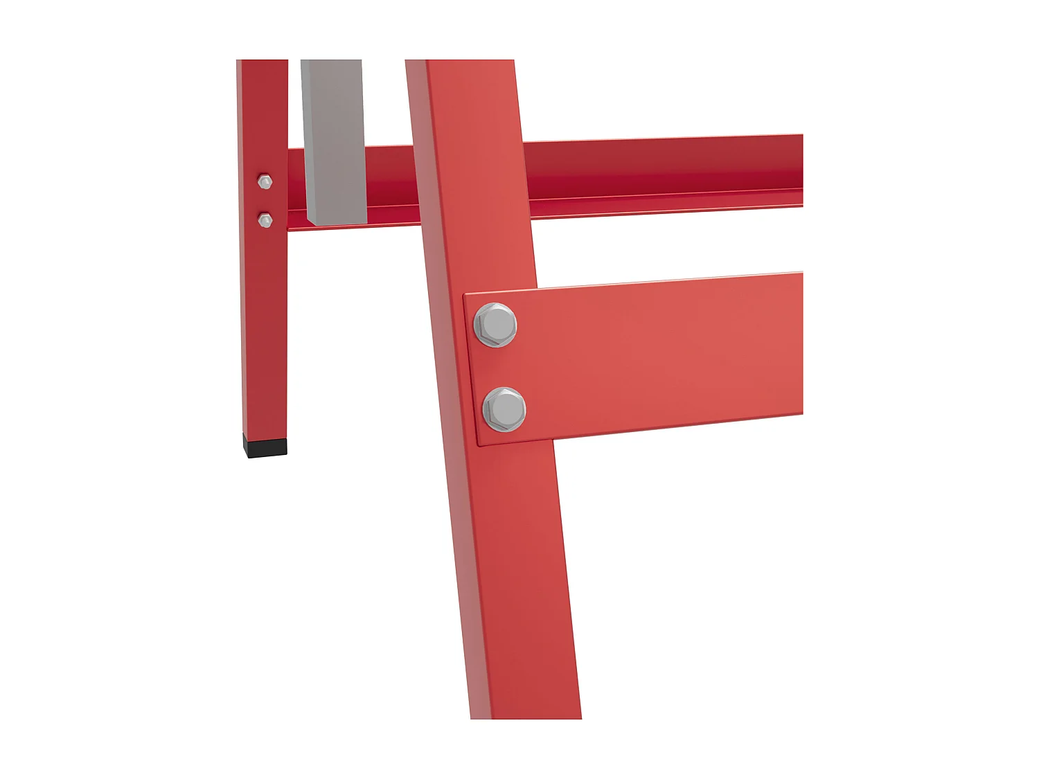 Set 2 cavalletti da lavoro telescopici pieghevoli rosso argento