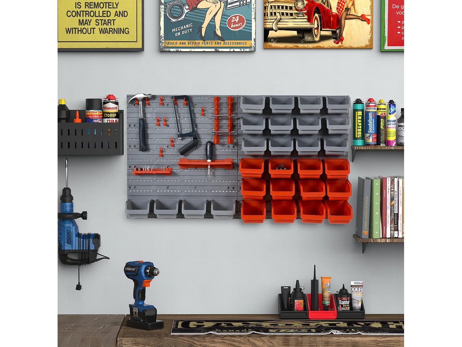 44PZ Contenitore Portautensile Scatole Regolabili Rimovibile Montaggio a Muro