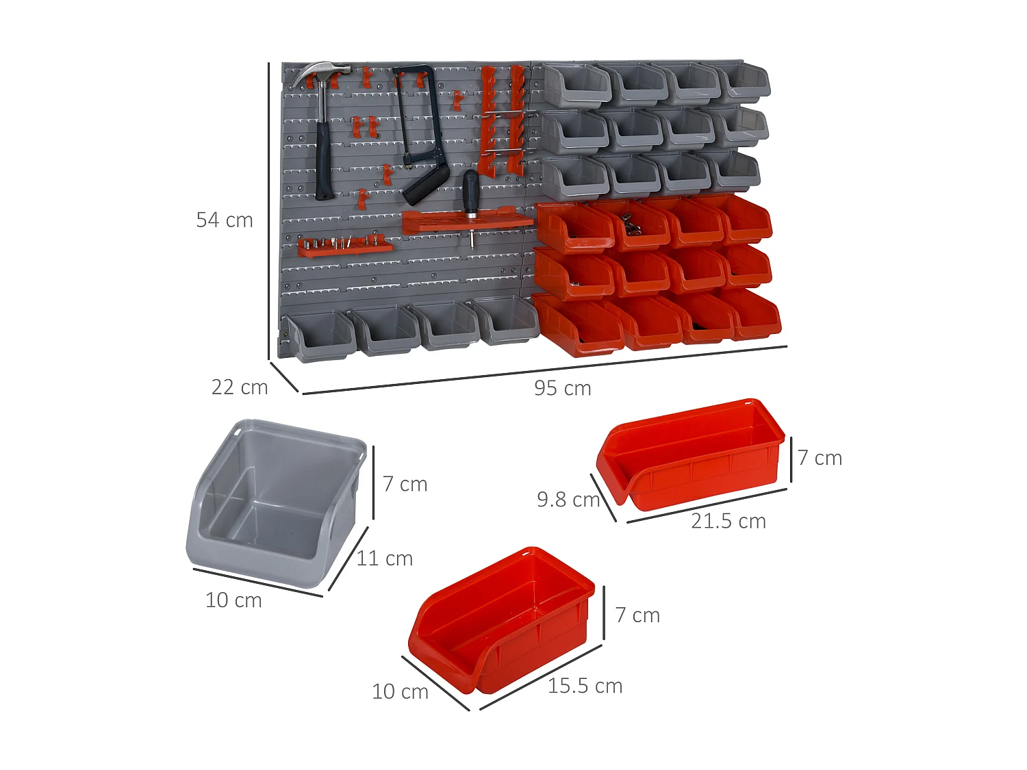 44PZ Contenitore Portautensile Scatole Regolabili Rimovibile Montaggio a Muro