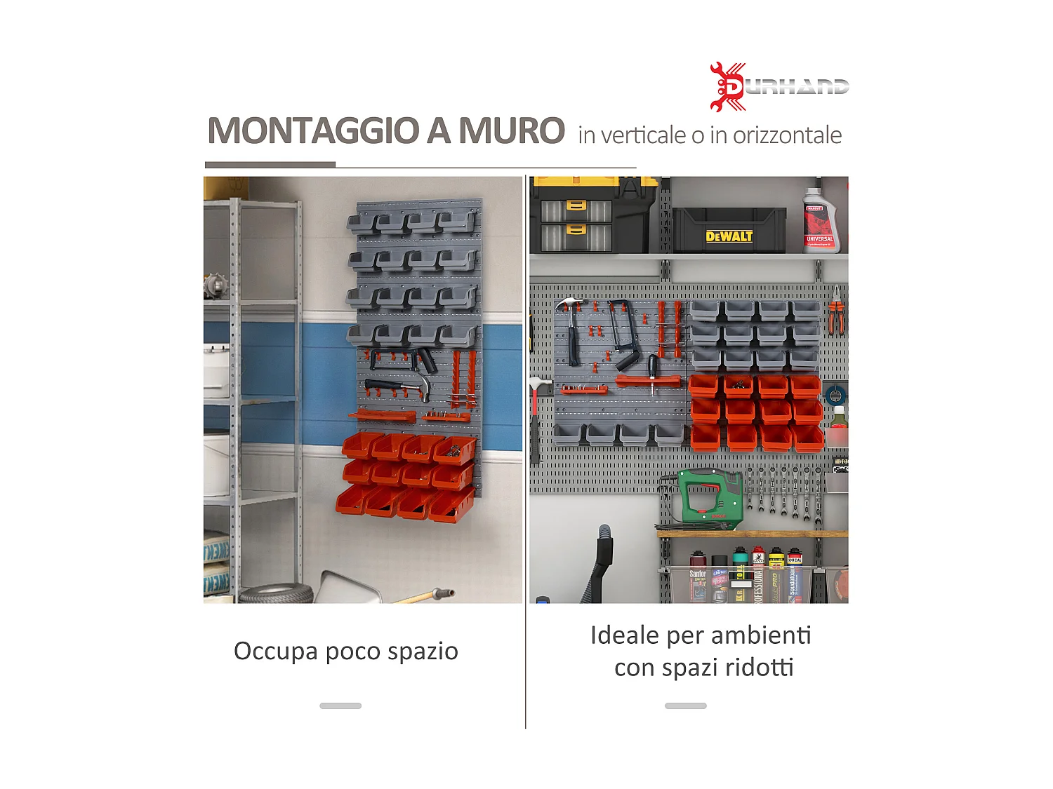 44PZ Contenitore Portautensile Scatole Regolabili Rimovibile Montaggio a Muro