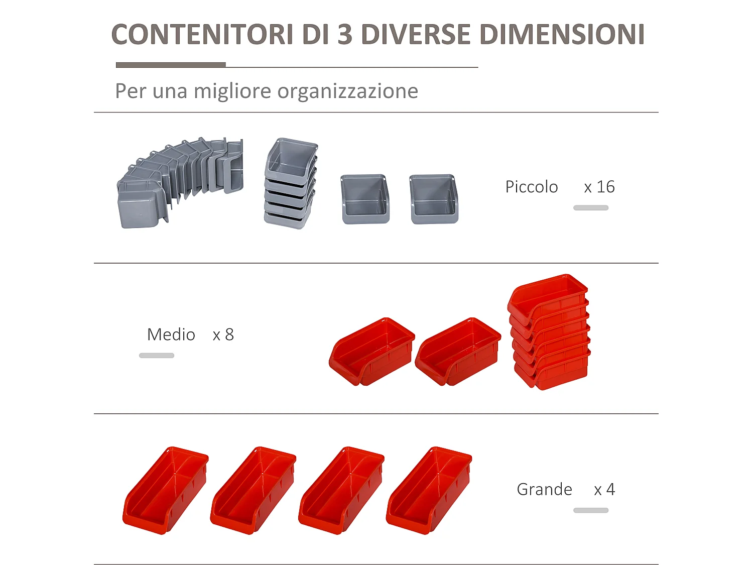 44PZ Contenitore Portautensile Scatole Regolabili Rimovibile Montaggio a Muro