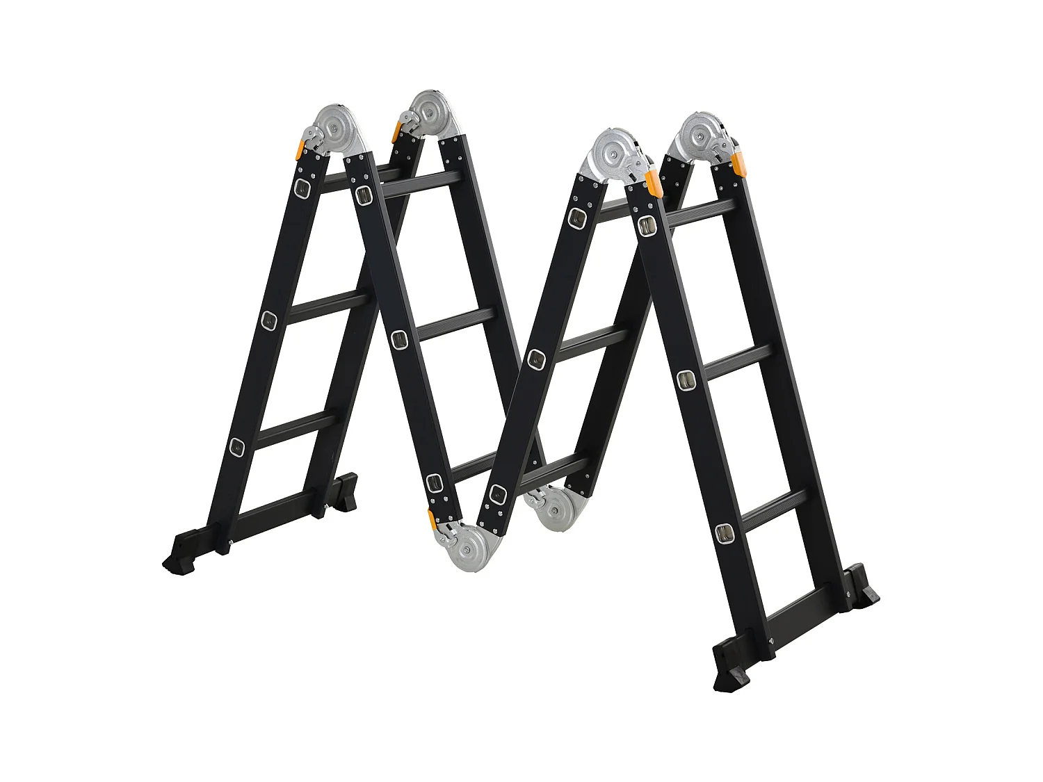 Durhand scala in alluminio nera 5 in 1 con carico massimo 150 kg