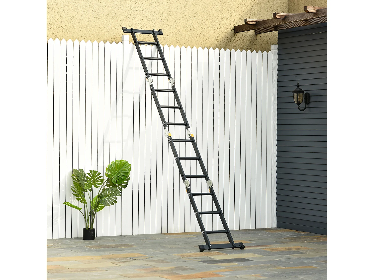 Durhand scala in alluminio nera 5 in 1 con carico massimo 150 kg