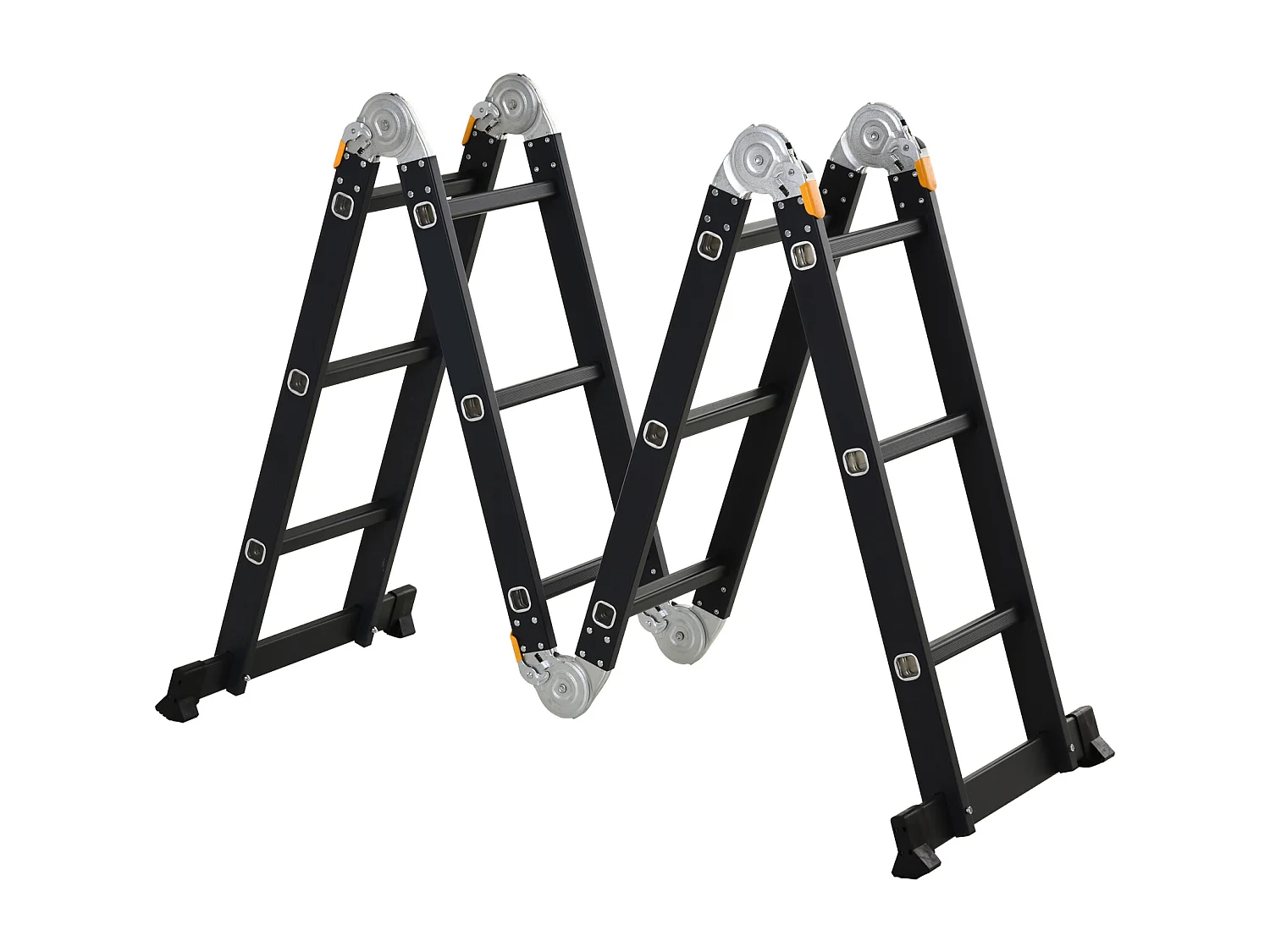 Durhand scala in alluminio nera 5 in 1 con carico massimo 150 kg