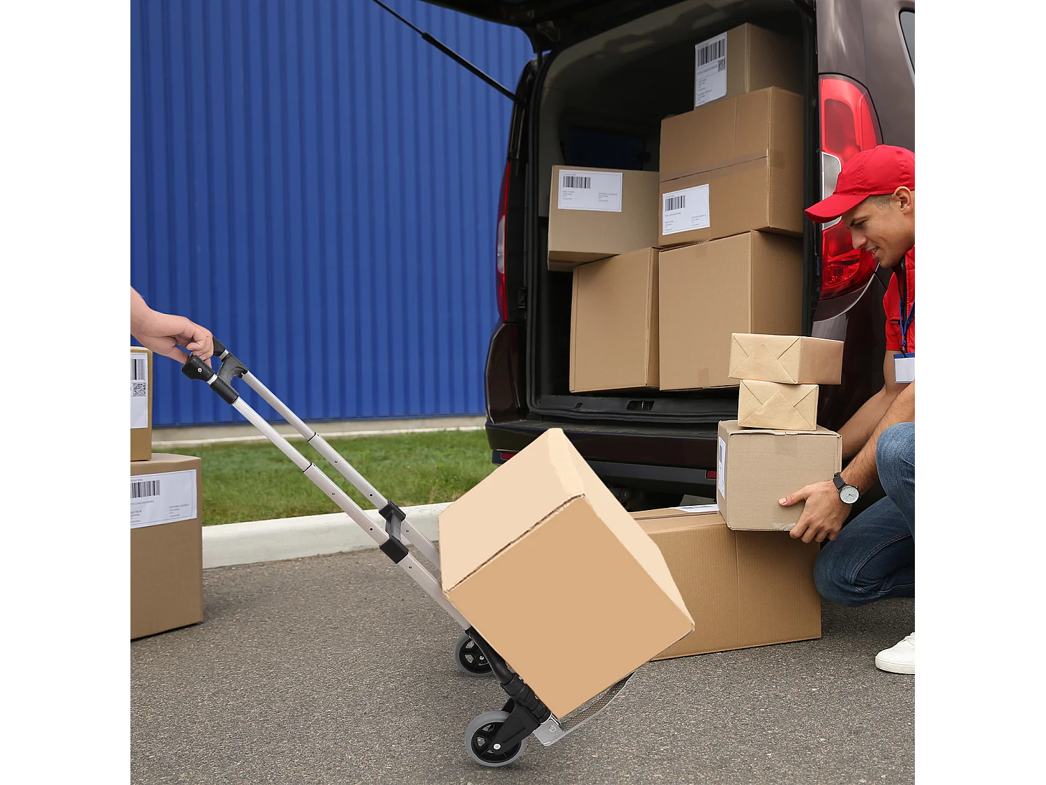 Carrello da trasporto 70kg max pieghevole ad altezza regolabile