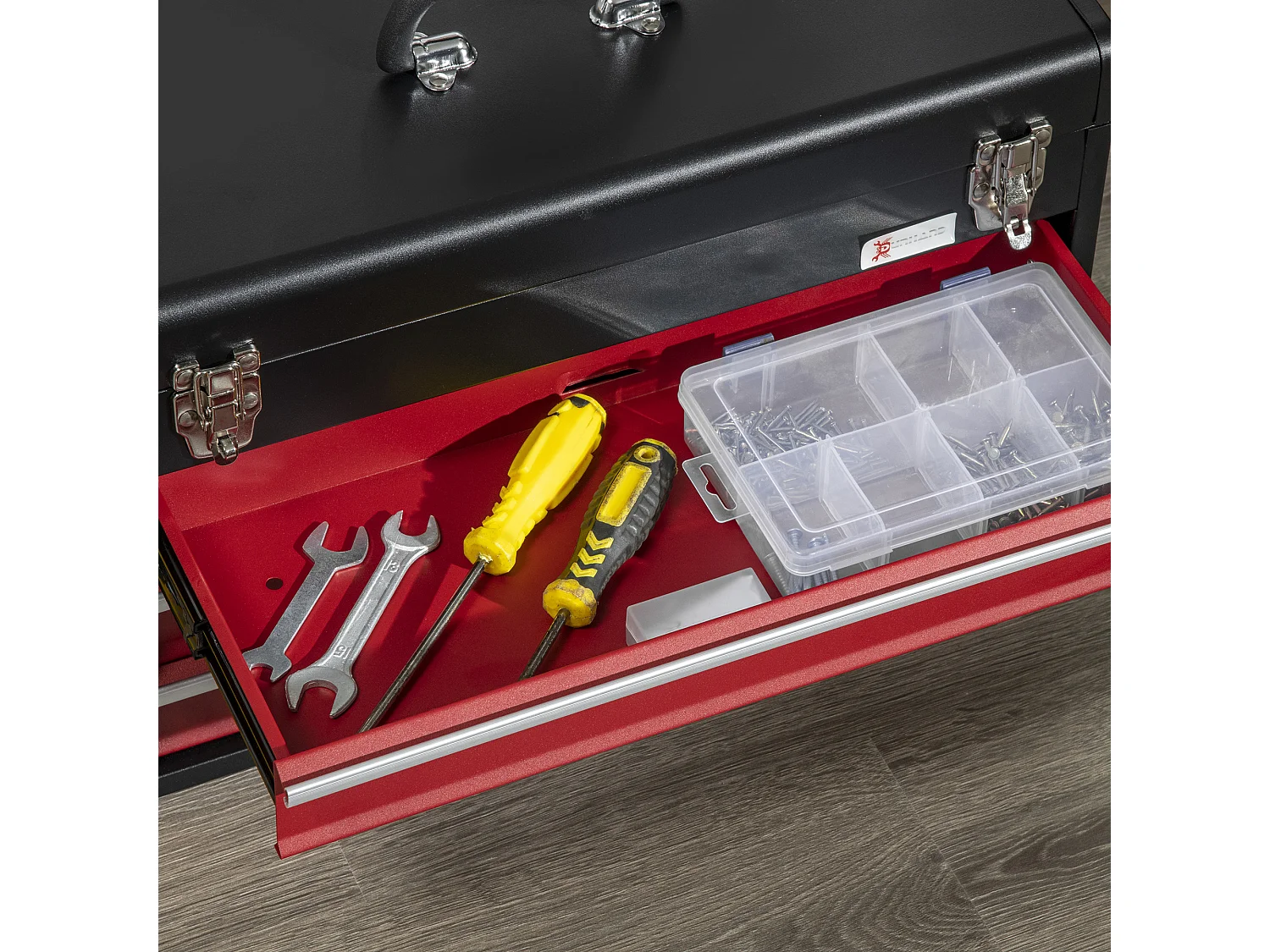 Cassetta porta attrezzi con 3 cassetti e vassoio superiore