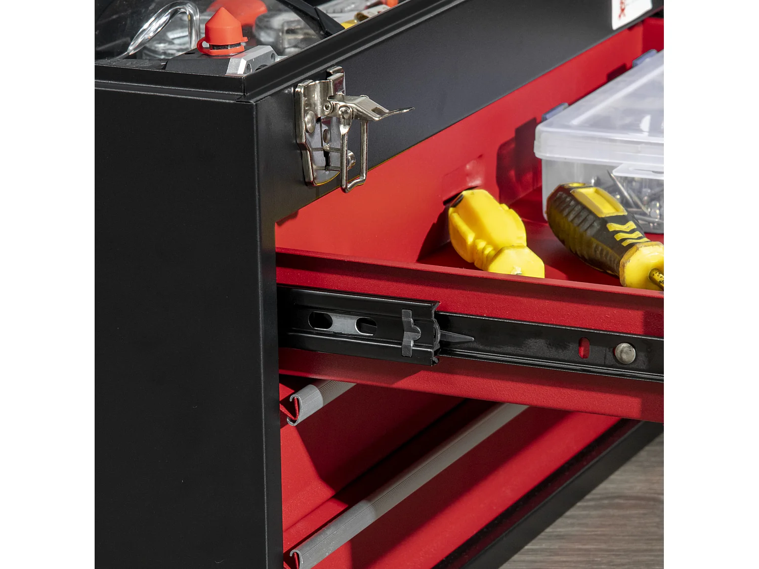 Cassetta porta attrezzi con 3 cassetti e vassoio superiore