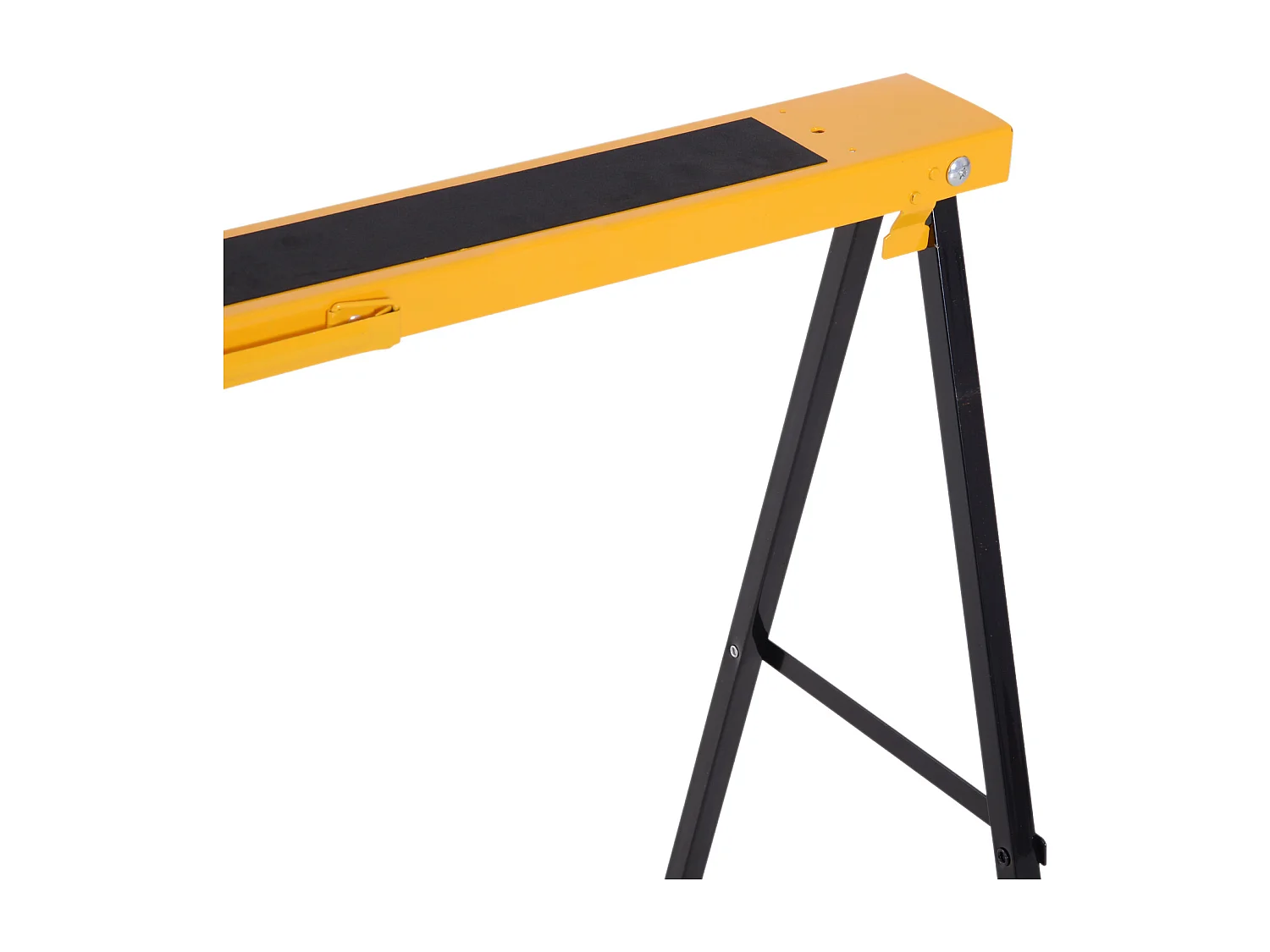 Set 2 Pezzi Cavalletti da Lavoro Pieghevoli e Portatili, Nero Giallo, Max. 250kg