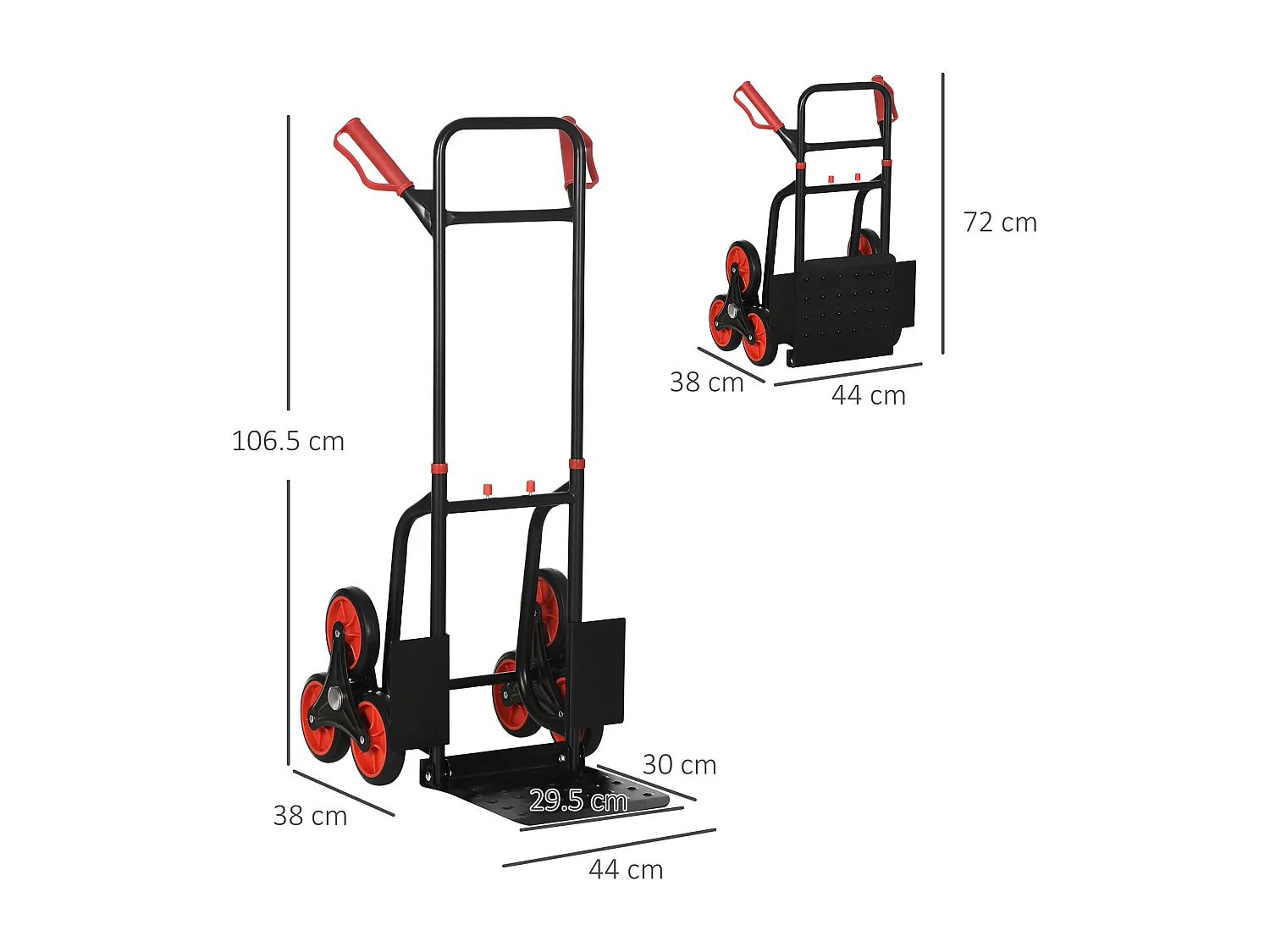 Carrello portapacchi compatto e pieghevole con maniglia estraibile