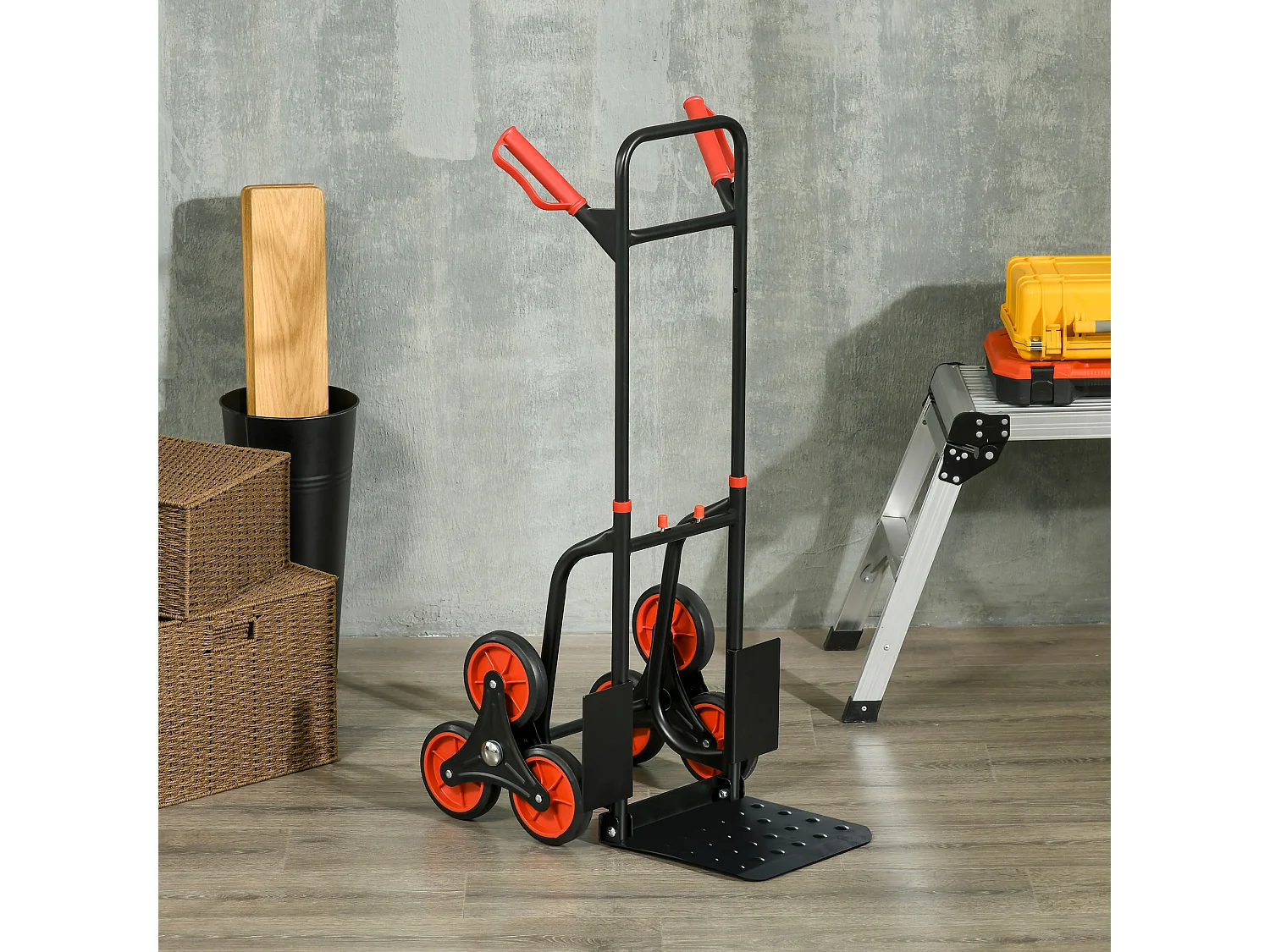 Carrello portapacchi compatto e pieghevole con maniglia estraibile