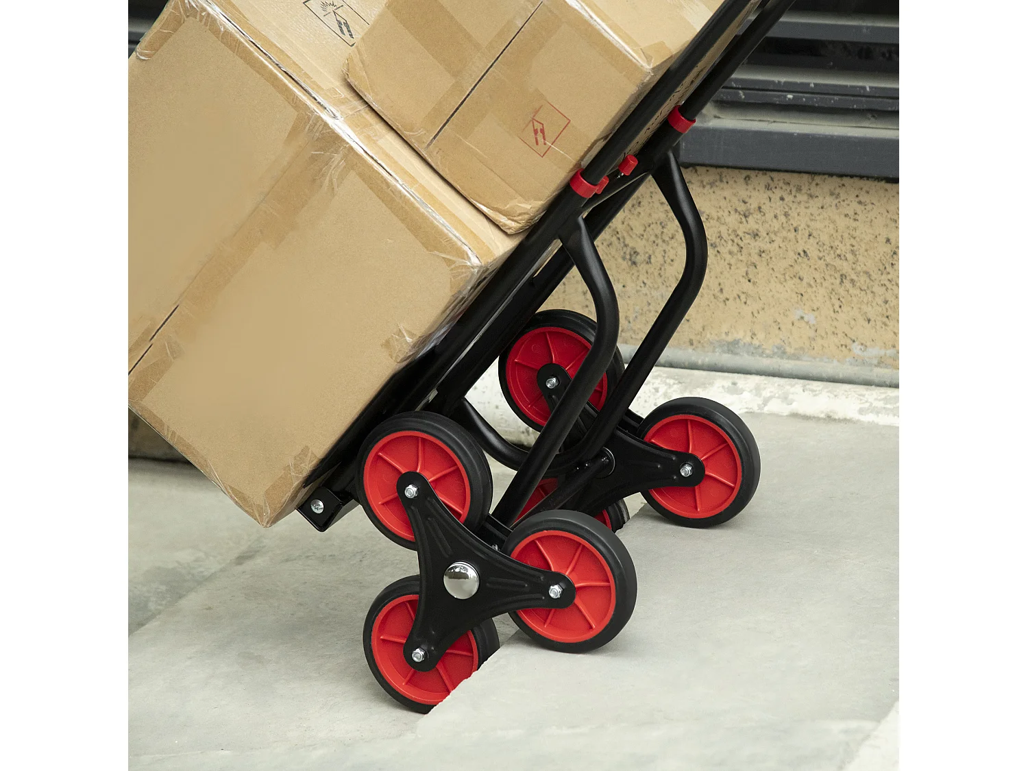 Carrello portapacchi compatto e pieghevole con maniglia estraibile