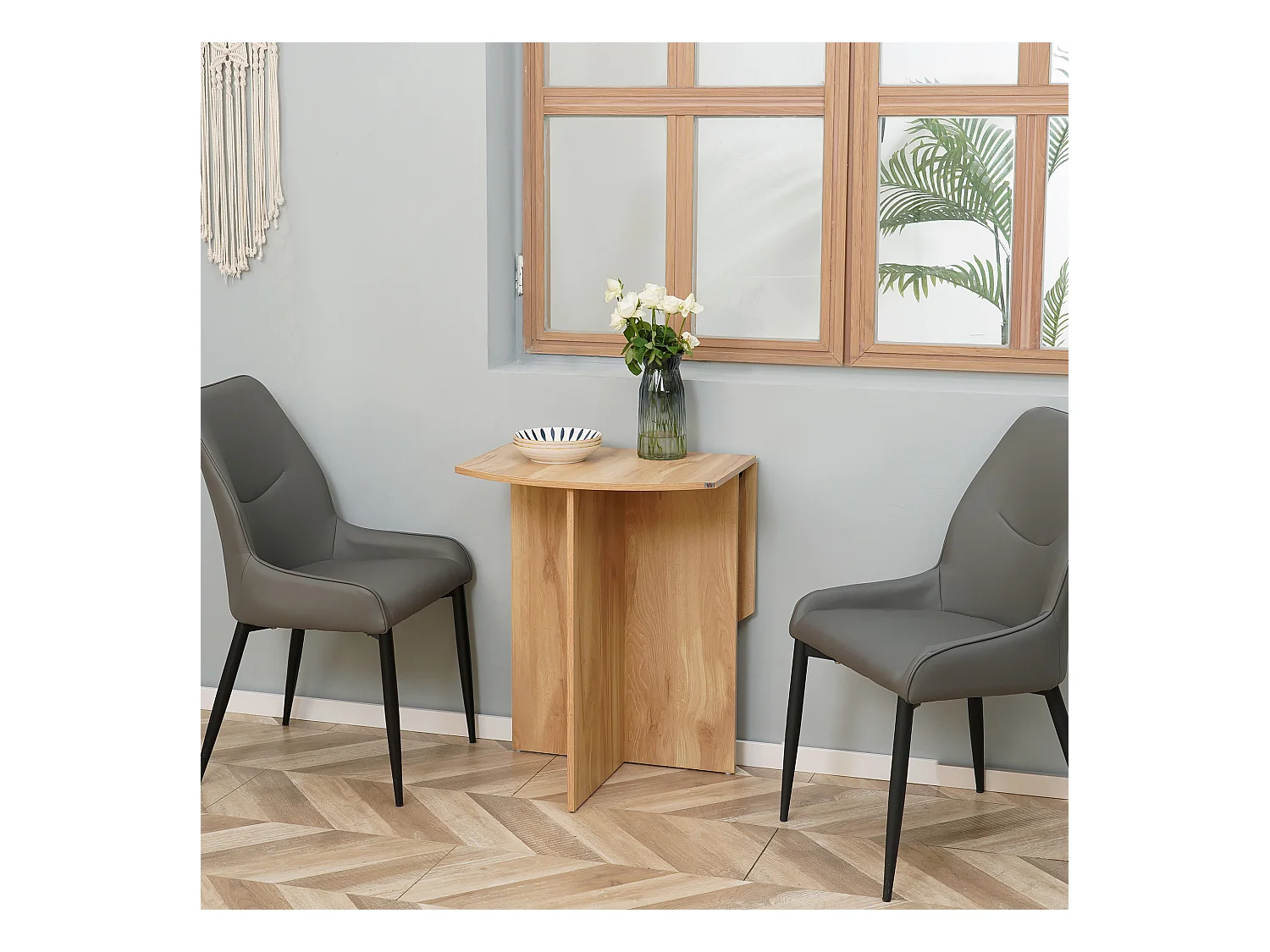 Tavolo da cucina pieghevole salvaspazio 90x60x74cm quercia