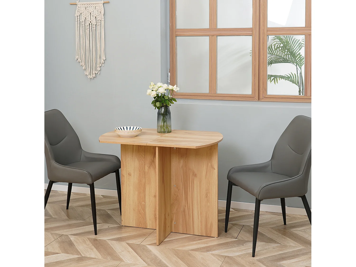 Tavolo da cucina pieghevole salvaspazio 90x60x74cm quercia