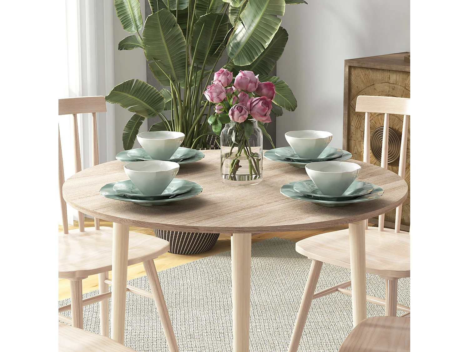 Tavolo pieghevole a ribalta in truciolato per cucina e soggiorno