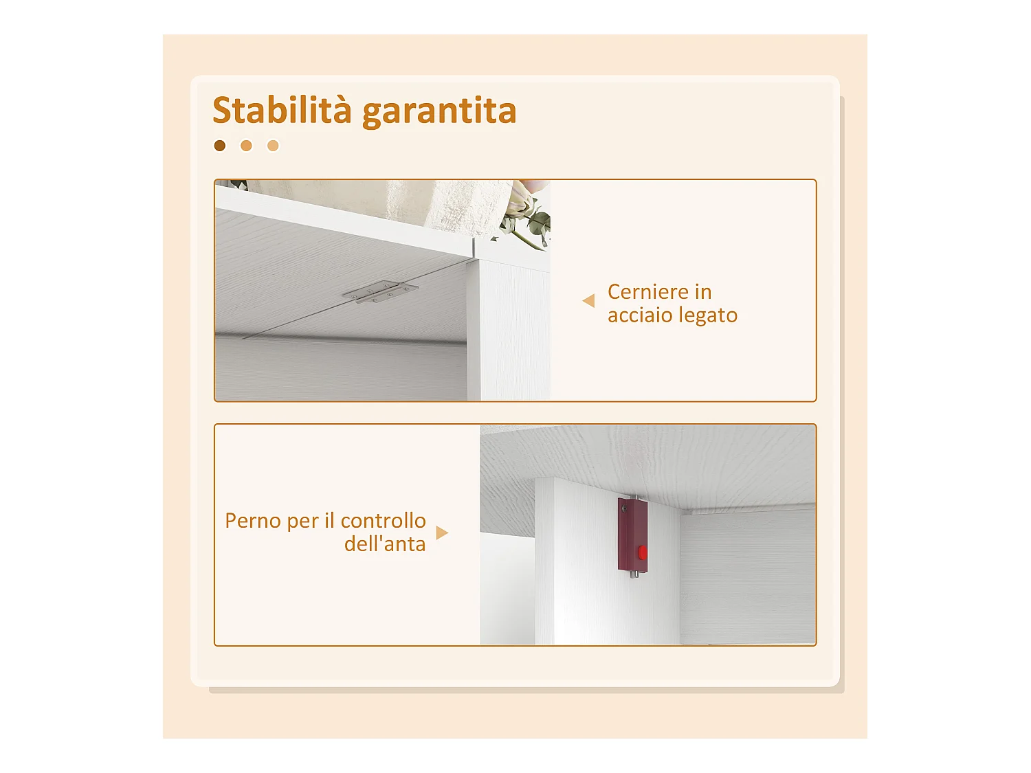 Tavolo pieghevole ovale con 2 ribalte per 6 persone bianco