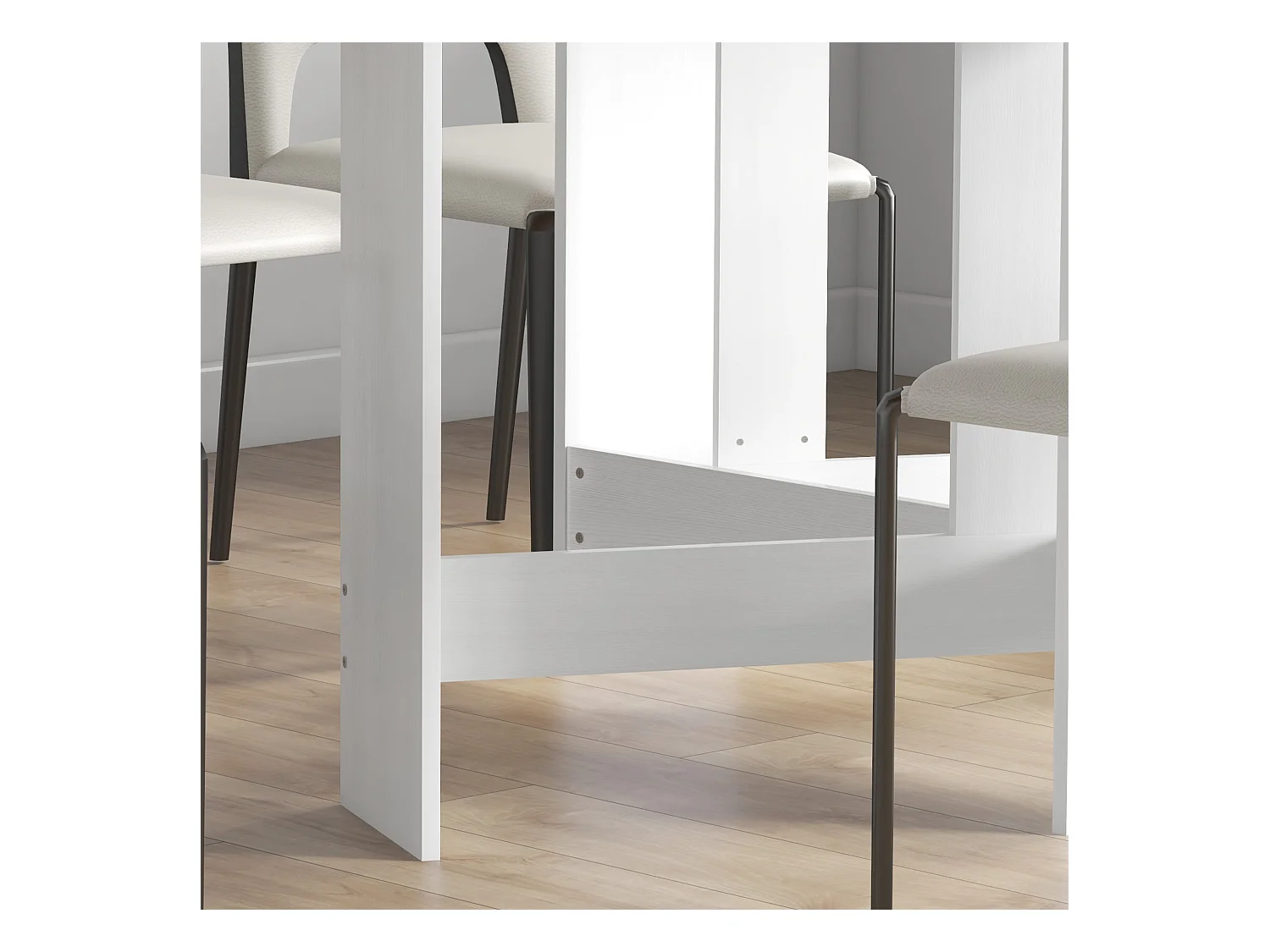 Tavolo pieghevole ovale con 2 ribalte per 6 persone bianco