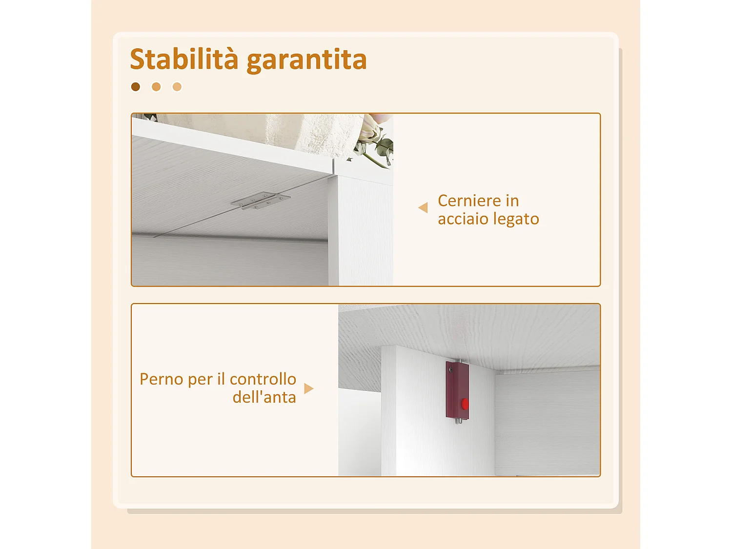 Tavolo pieghevole ovale con 2 ribalte per 6 persone bianco