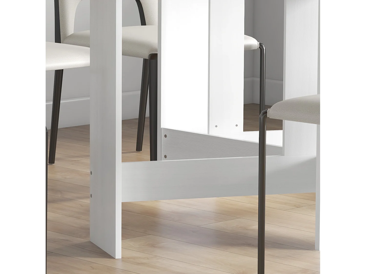 Tavolo pieghevole ovale con 2 ribalte per 6 persone bianco