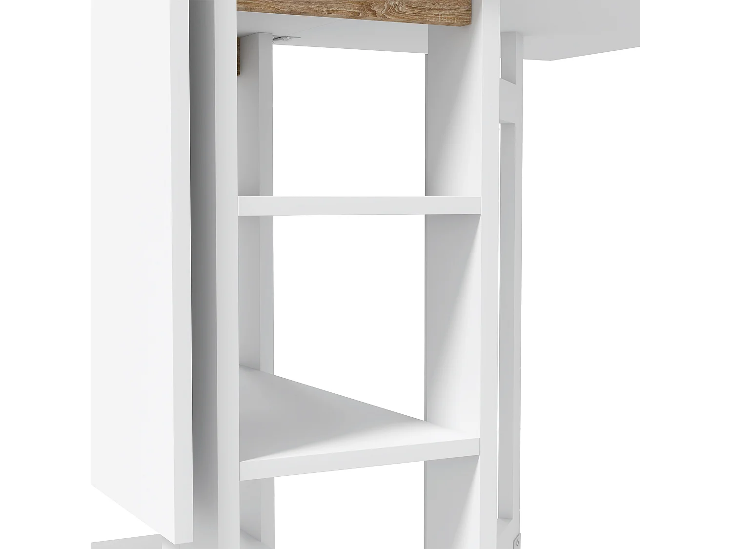 Tavolo pieghevole a 2 ribalte per 4 persone d ripiani bianco